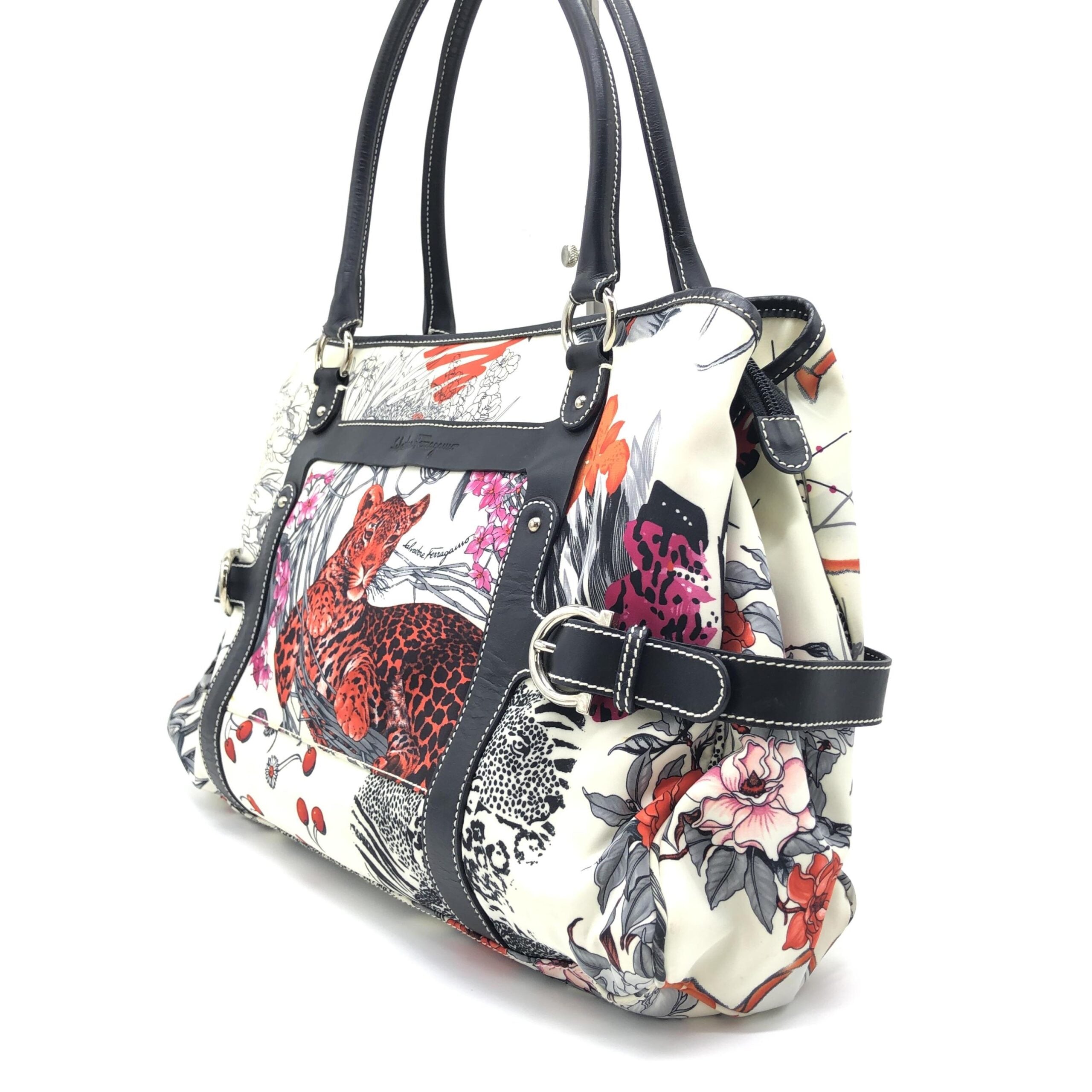 Salvatore Ferragamo Multicolor Nylon Fiera Print Shoulder Bag