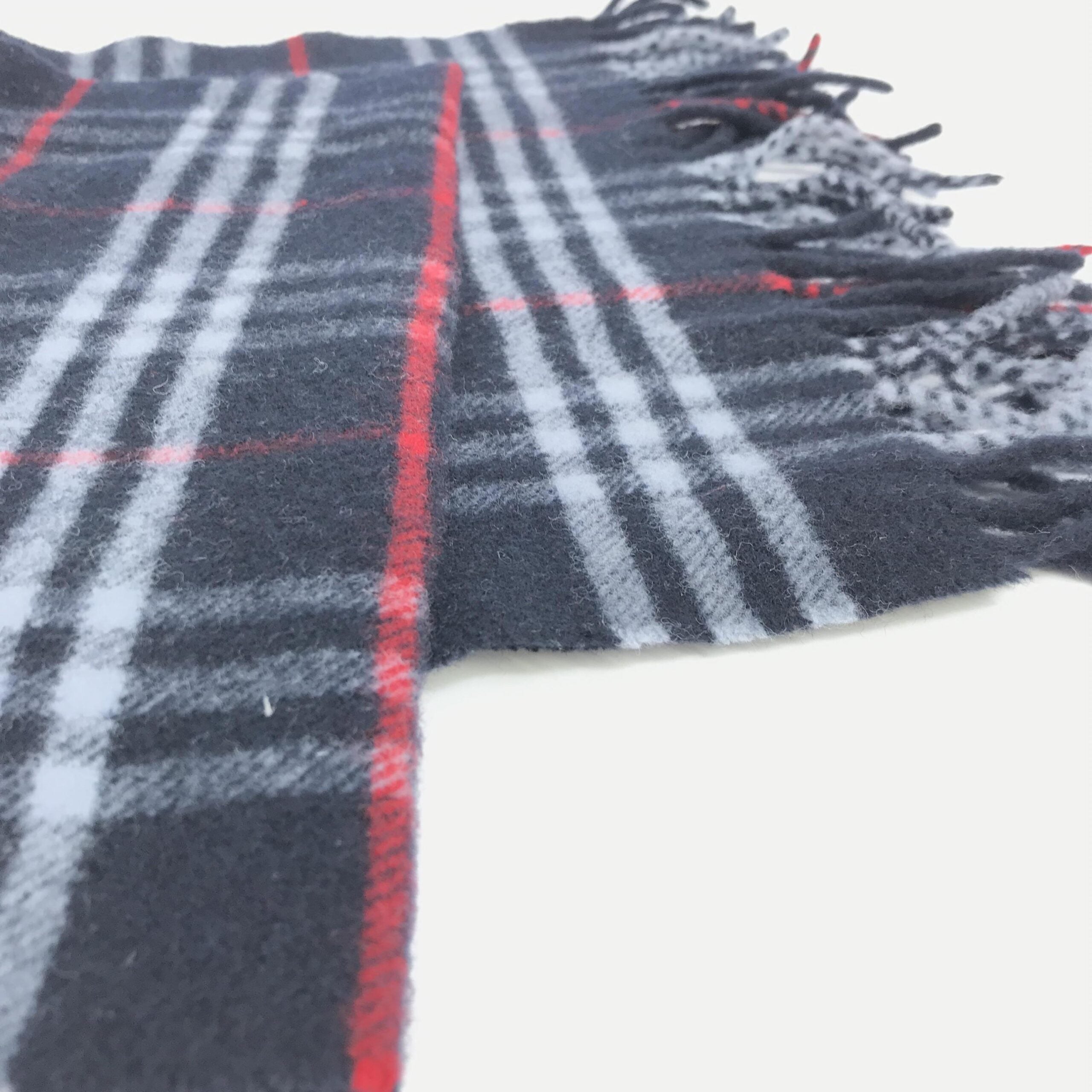 Burberry Nova Check Wool Scarf With Fringe