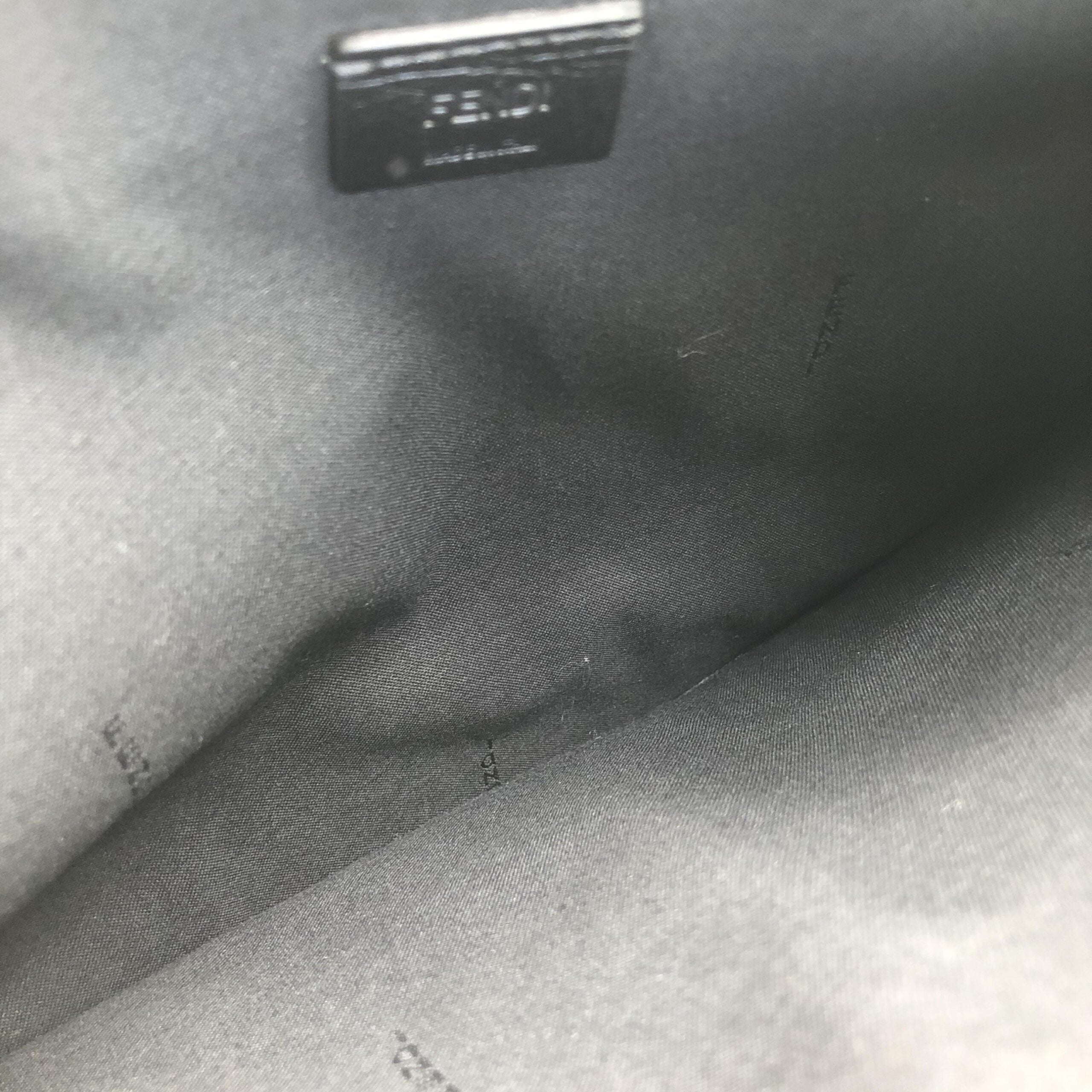 Fendi Moss Green Leather Clutch With Logo