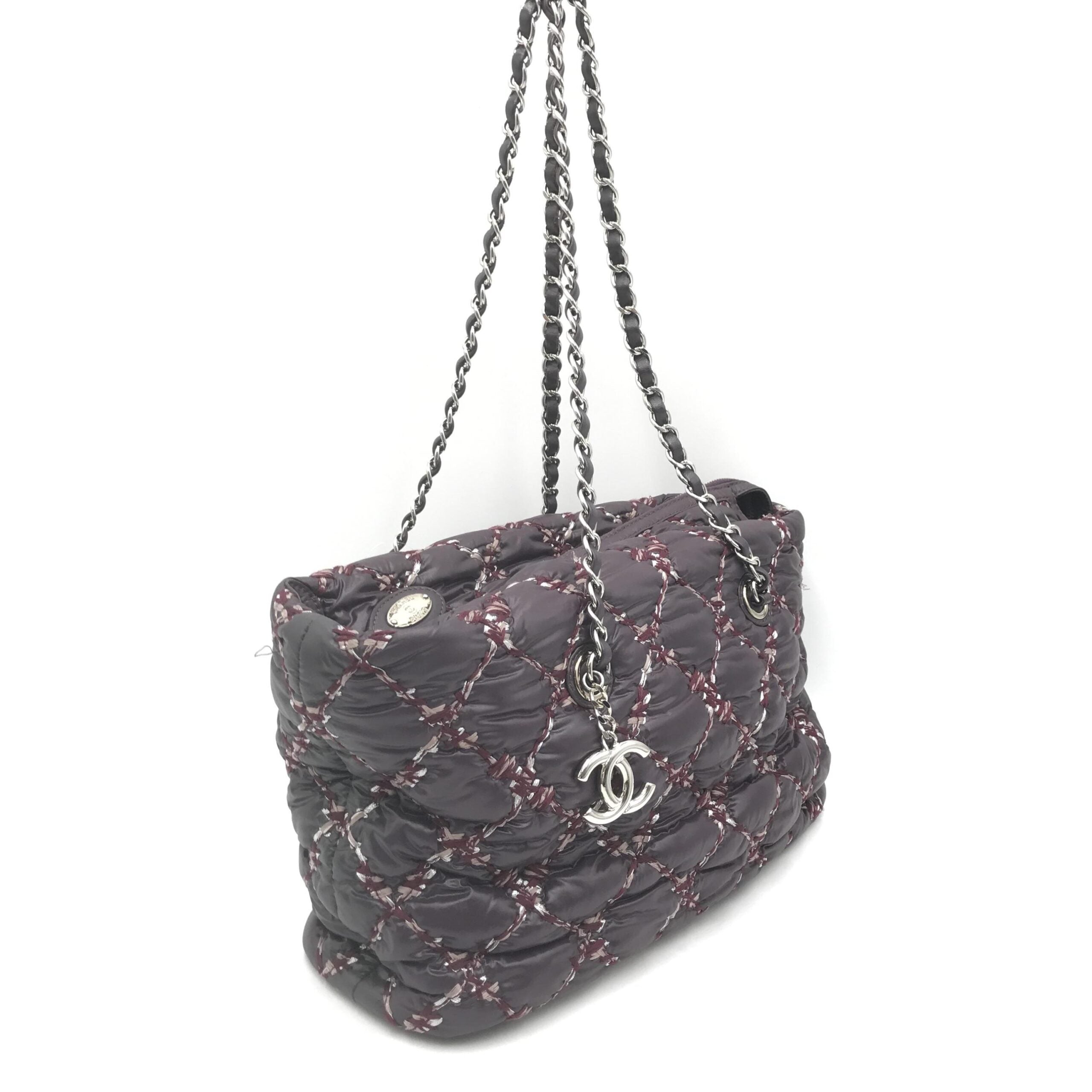 Chanel Paris-Byzance Chain Shoulder Bag Purple Nylon