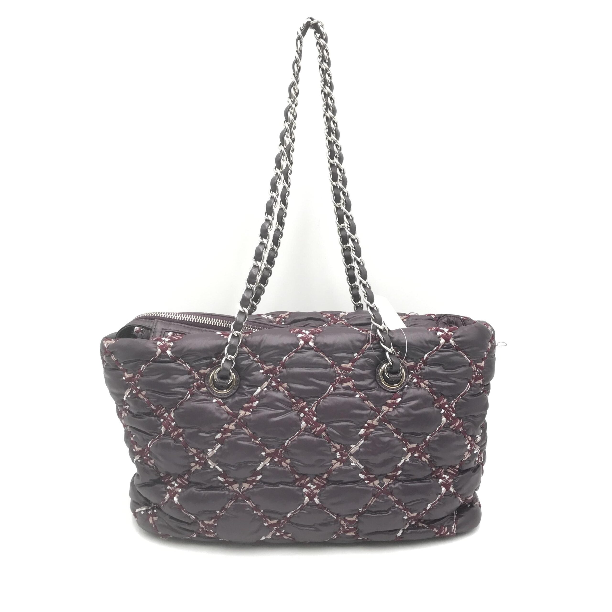 Chanel Paris-Byzance Chain Shoulder Bag Purple Nylon