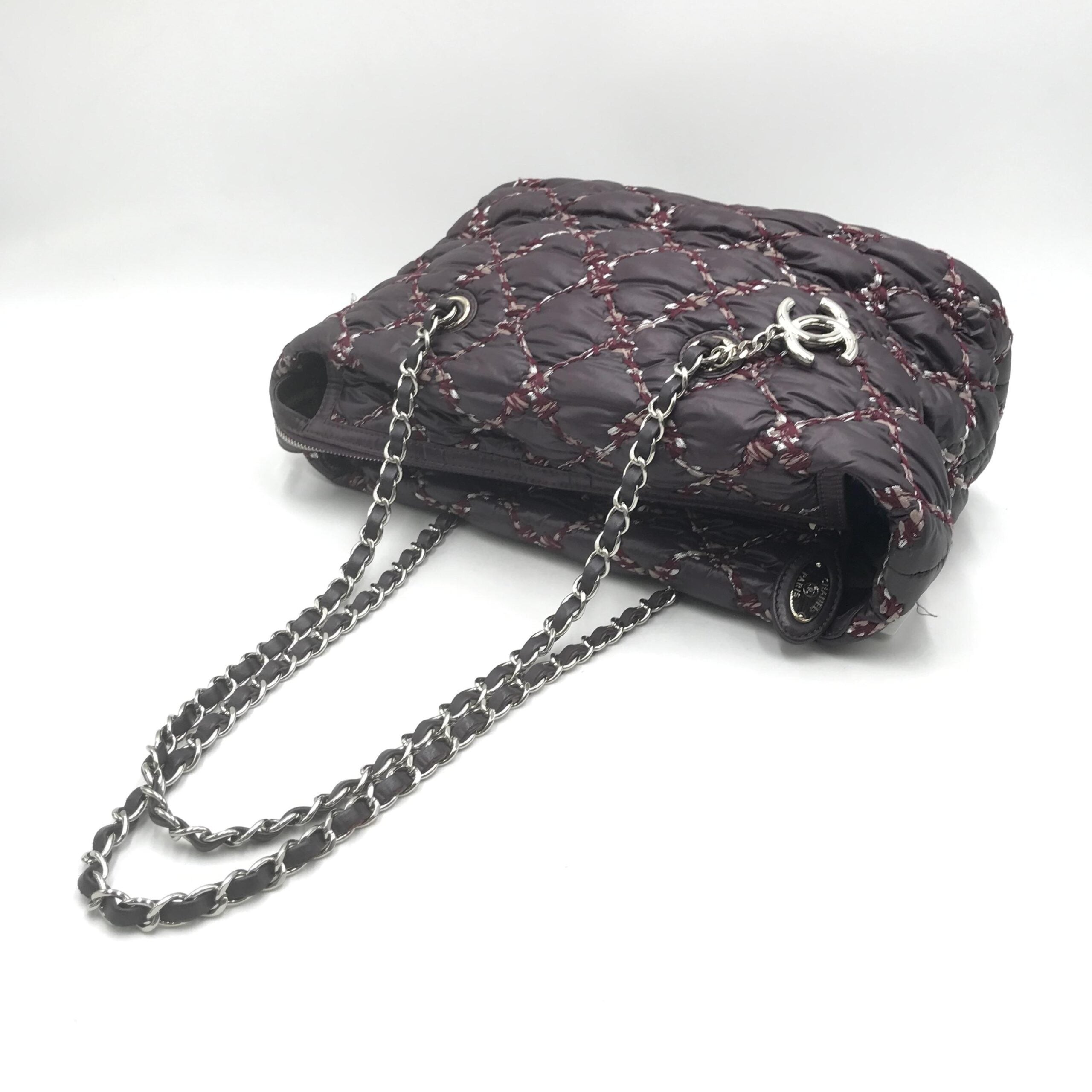 Chanel Paris-Byzance Chain Shoulder Bag Purple Nylon