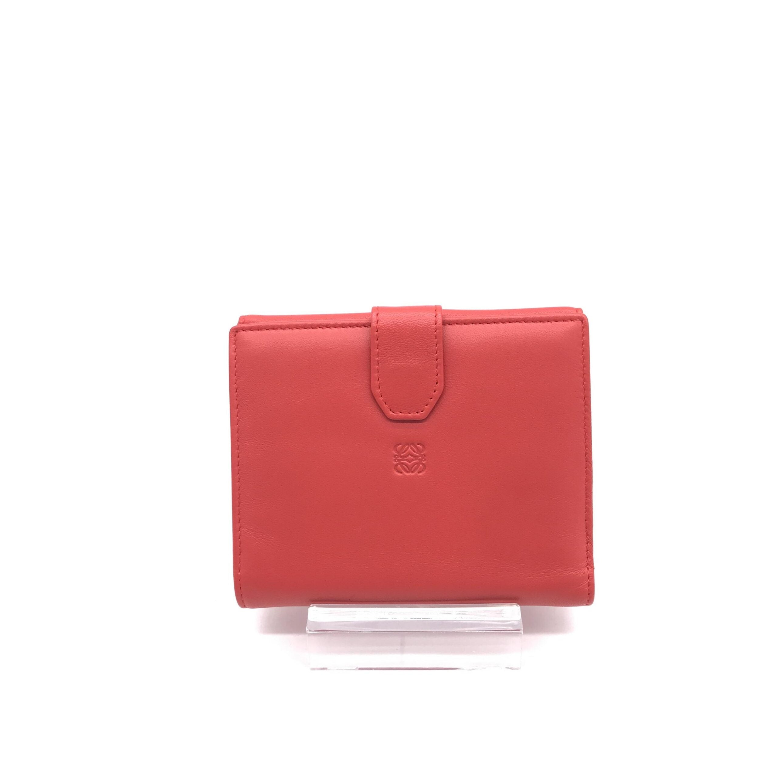 Loewe Red Leather Trifold Wallet