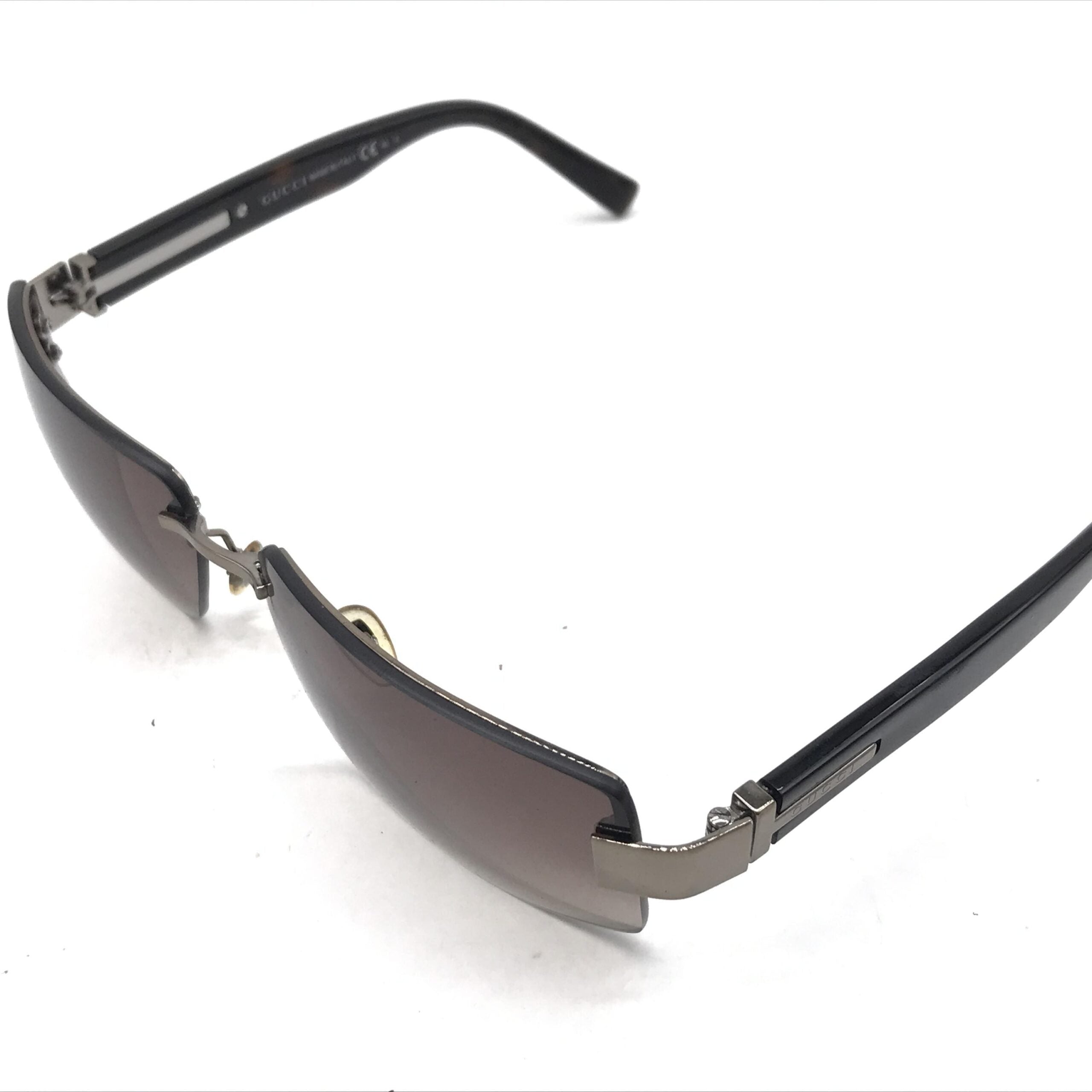 Gucci Rimless Sunglasses With Gradient Brown Lenses
