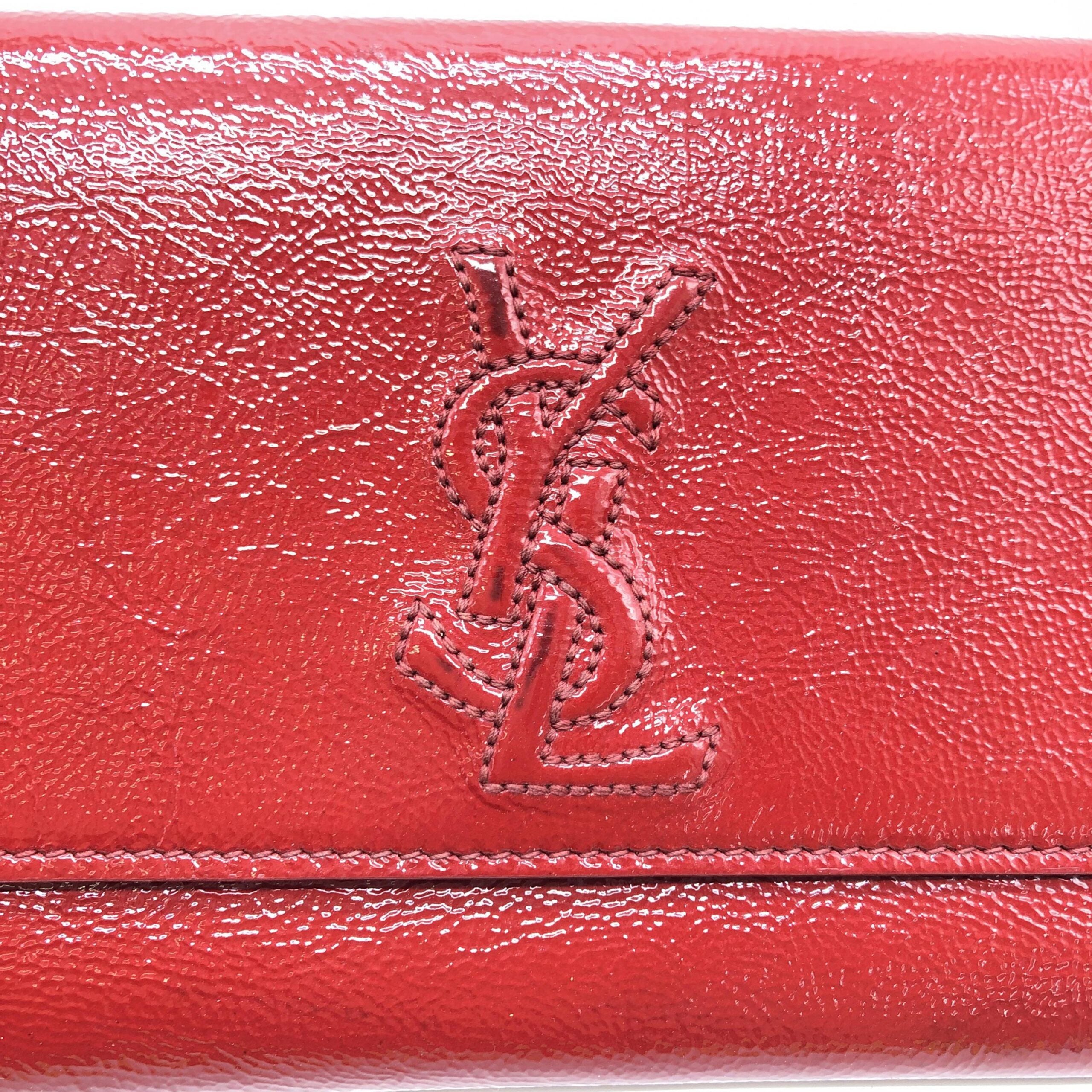 Saint Laurent Red Patent Leather Clutch Bag
