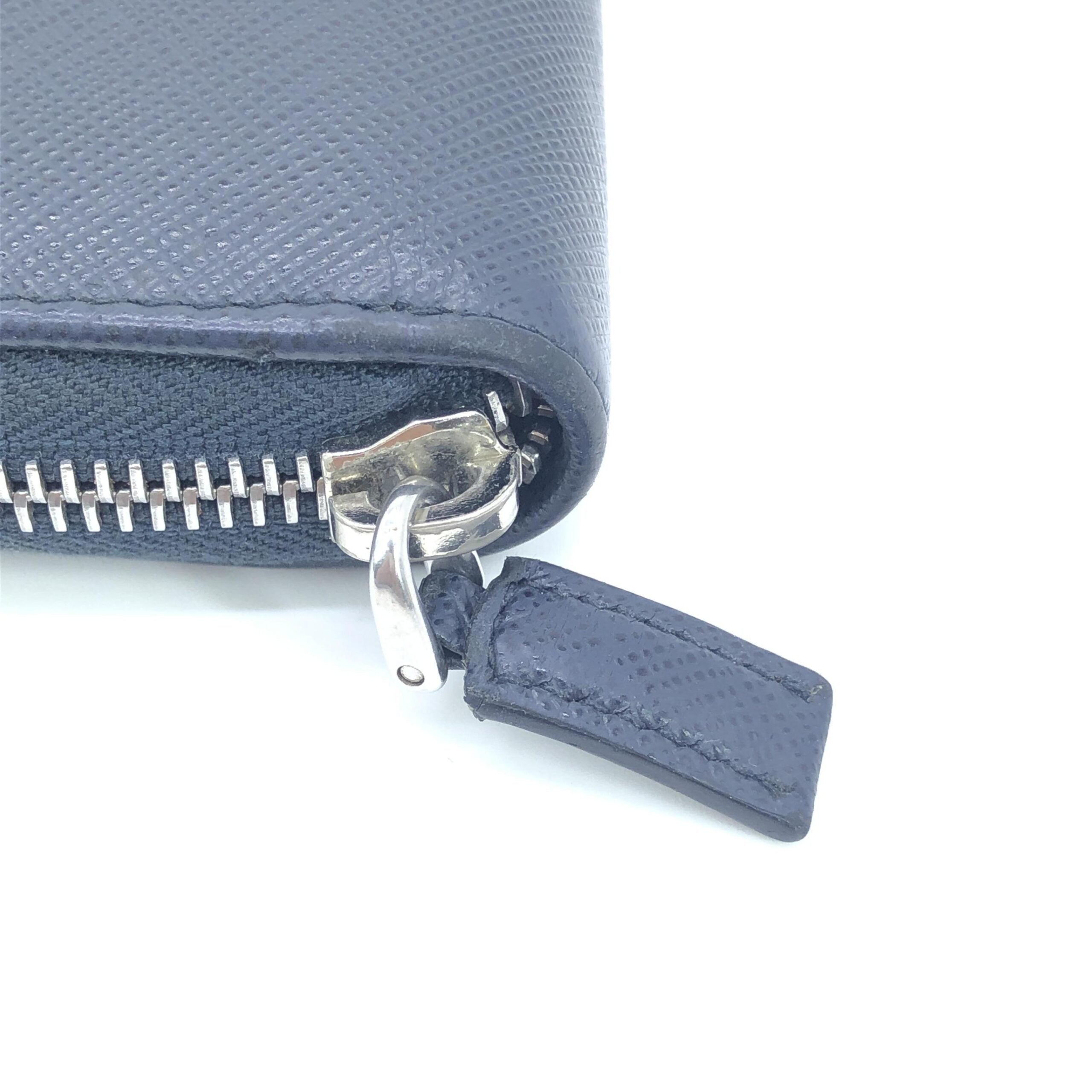 Prada Saffiano Leather Zip Around Wallet