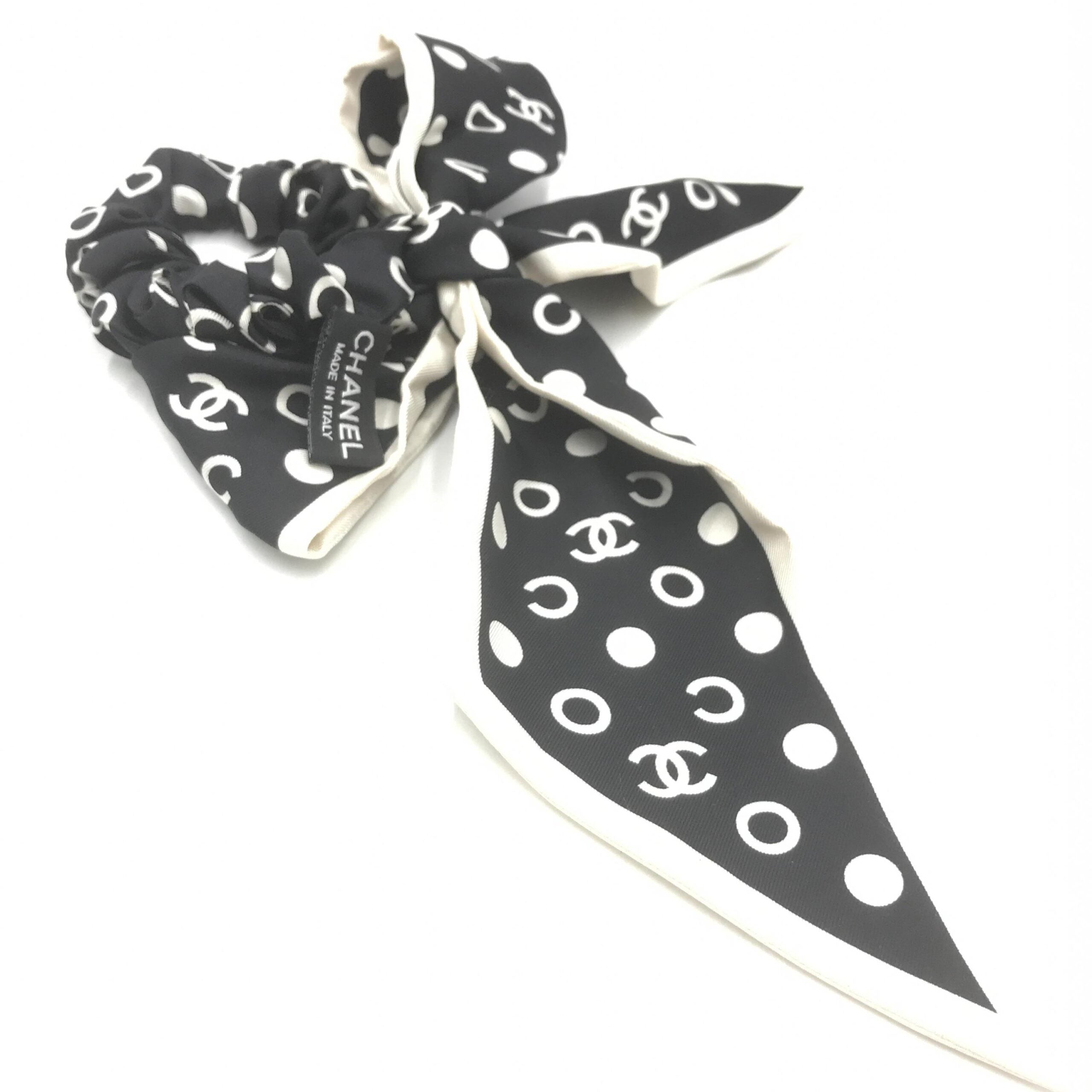 Chanel Silk Polka Dot Twilly Hair Accessory