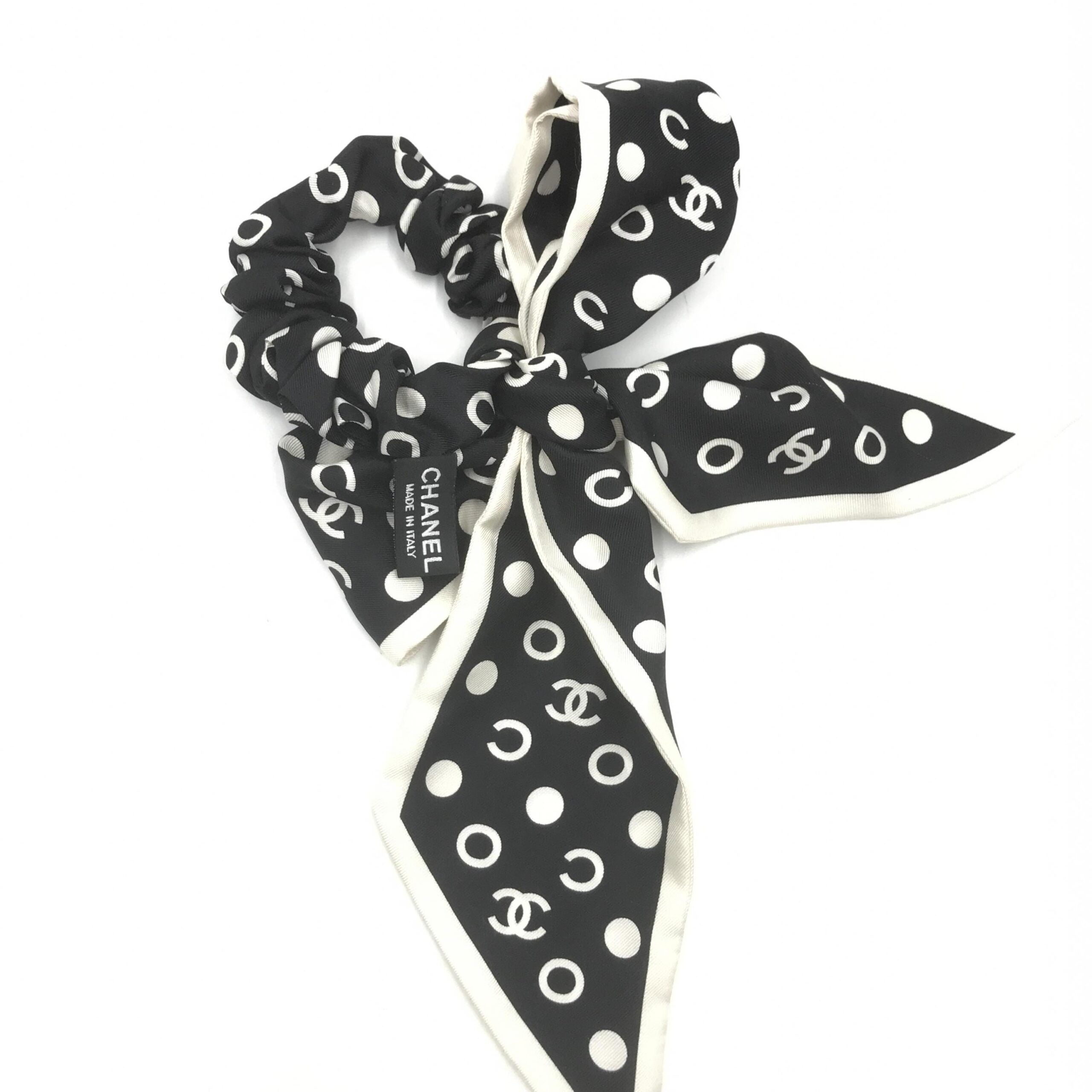 Chanel Silk Polka Dot Twilly Hair Accessory