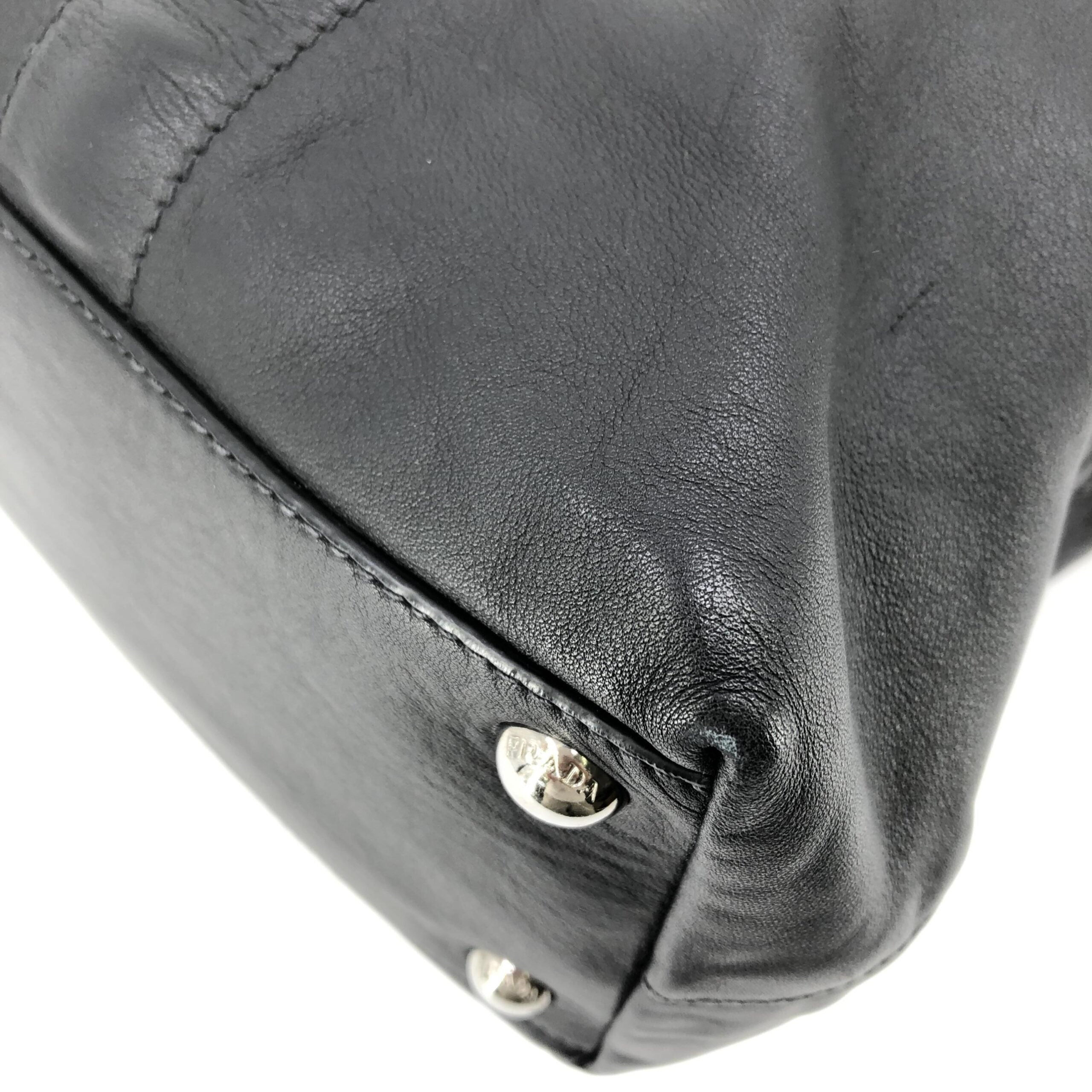 Prada Soft Leather Tote With Shoulder Strap