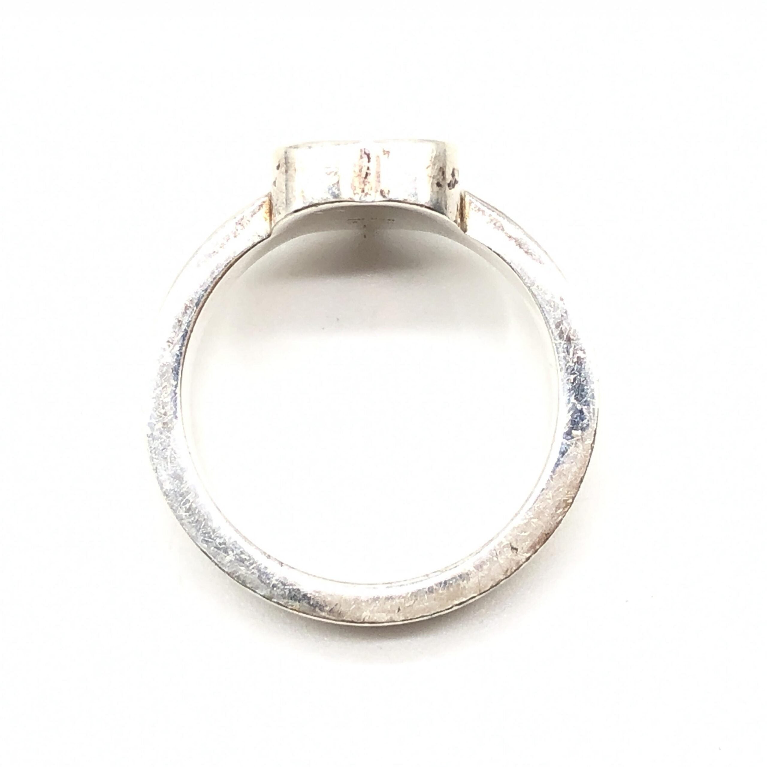 Gucci Sterling Silver Heart Trademark Ring, US Size 5.5
