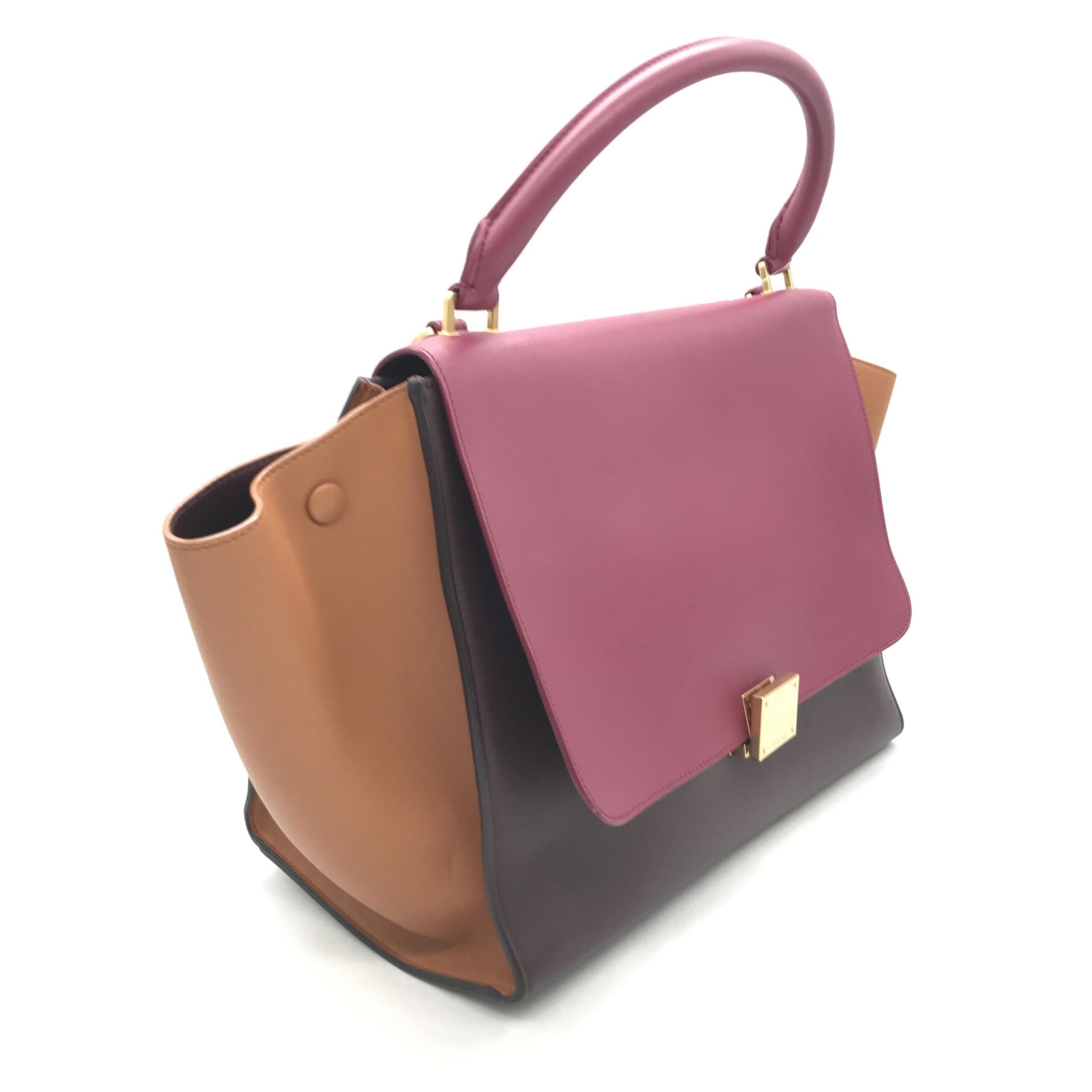 Celine Tricolor Leather Trapeze Handbag