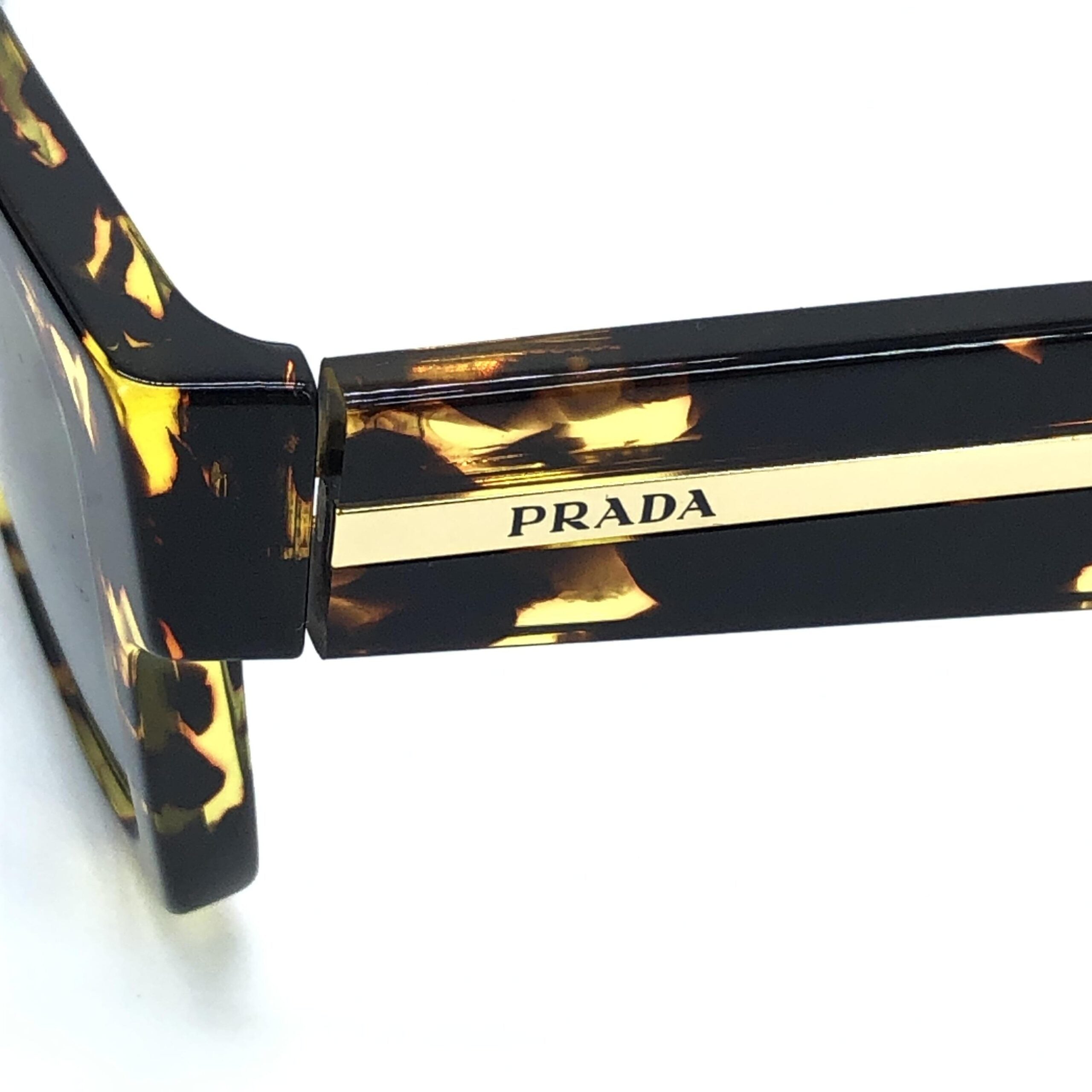 Prada Tortoise Square Sunglasses With Case
