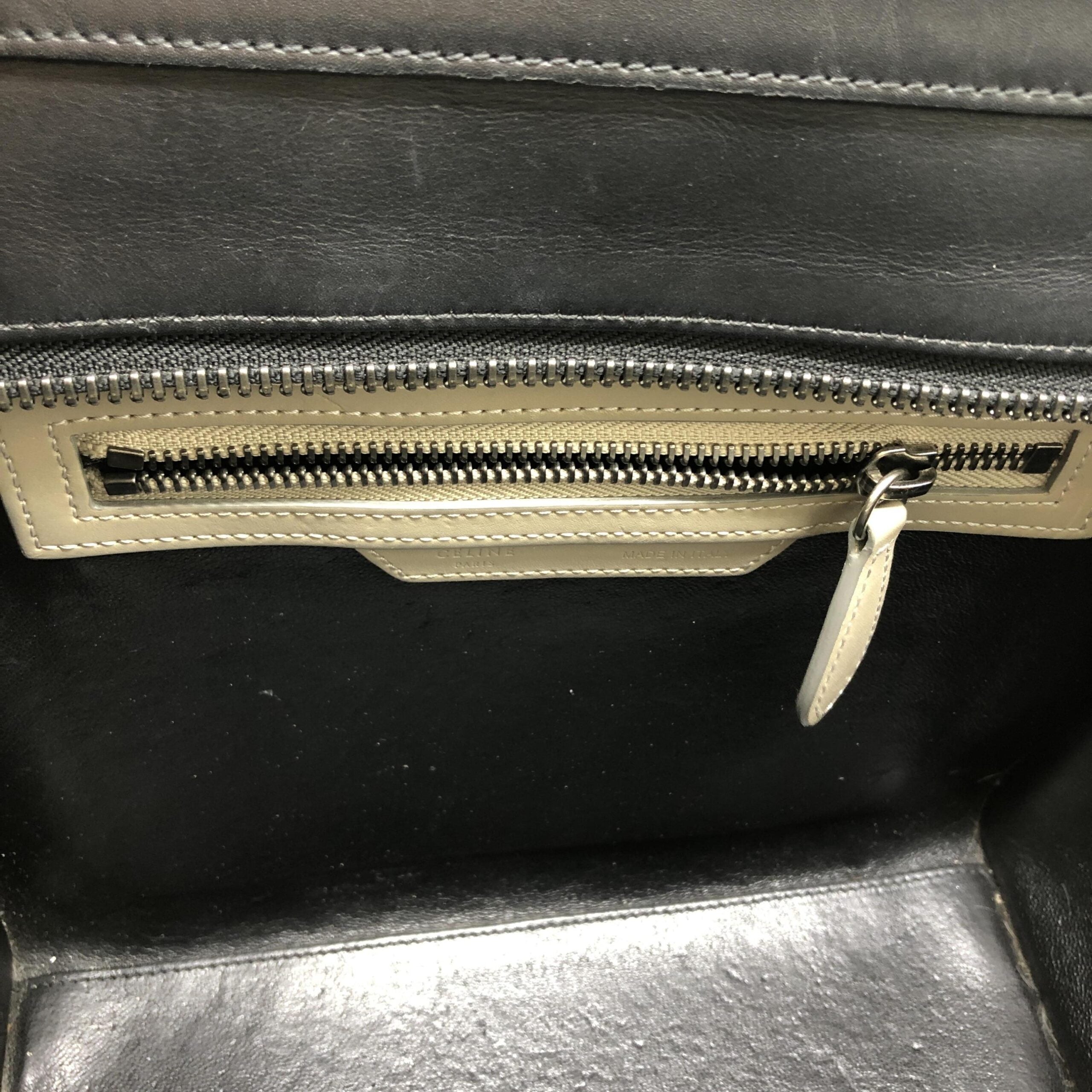 Celine Tri-Color Leather Luggage Tote Handbag