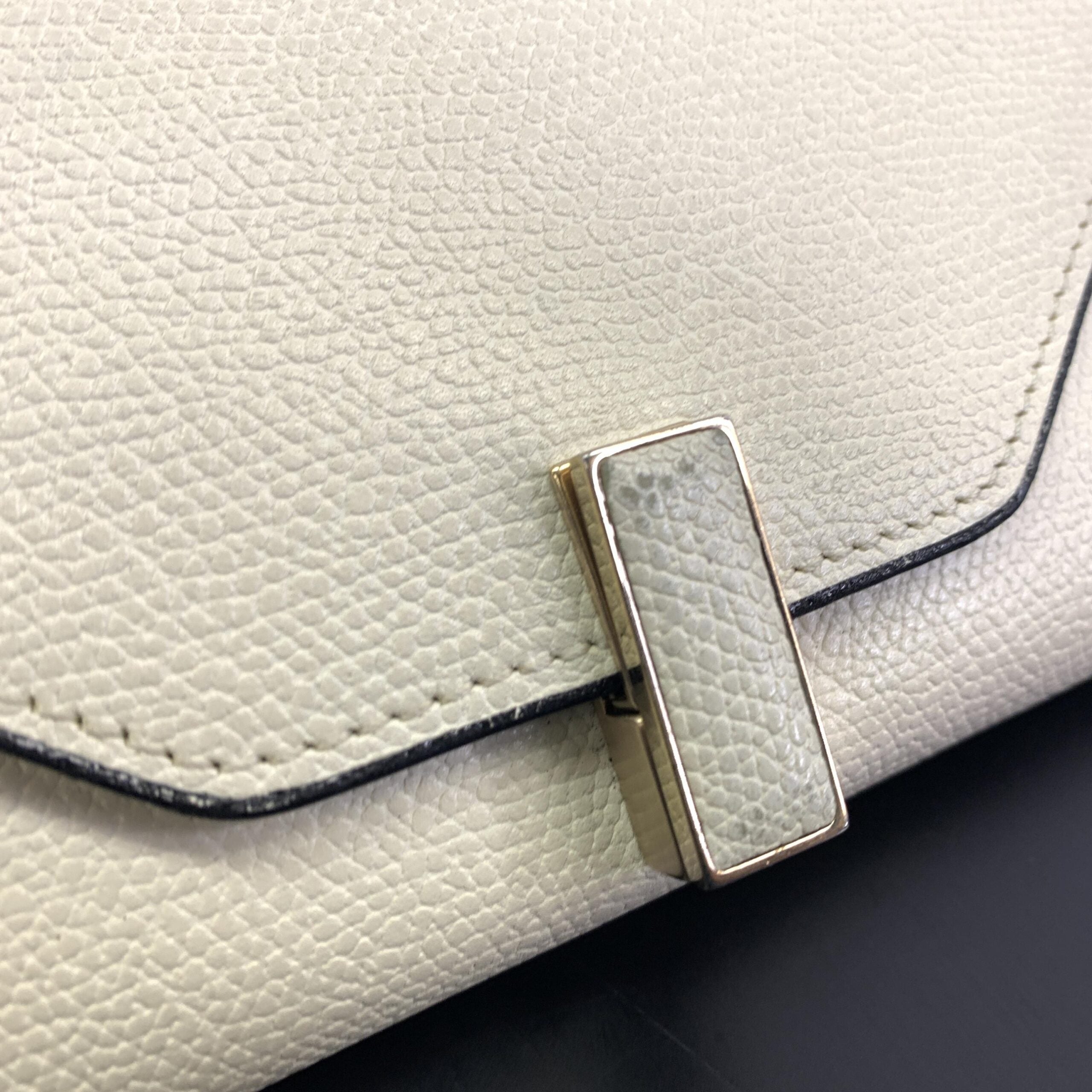 Valextra White Leather Clutch Wallet