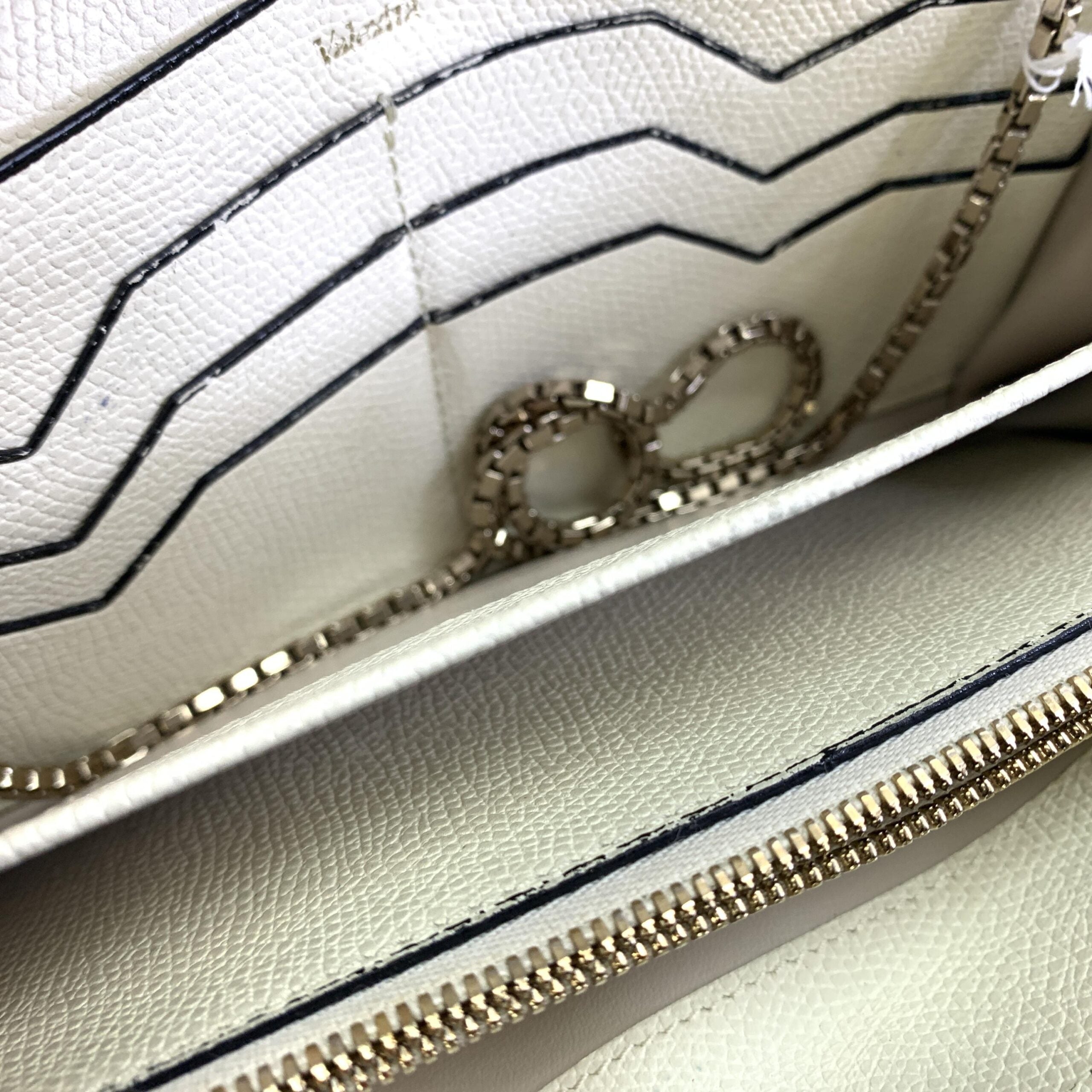 Valextra White Leather Clutch Wallet