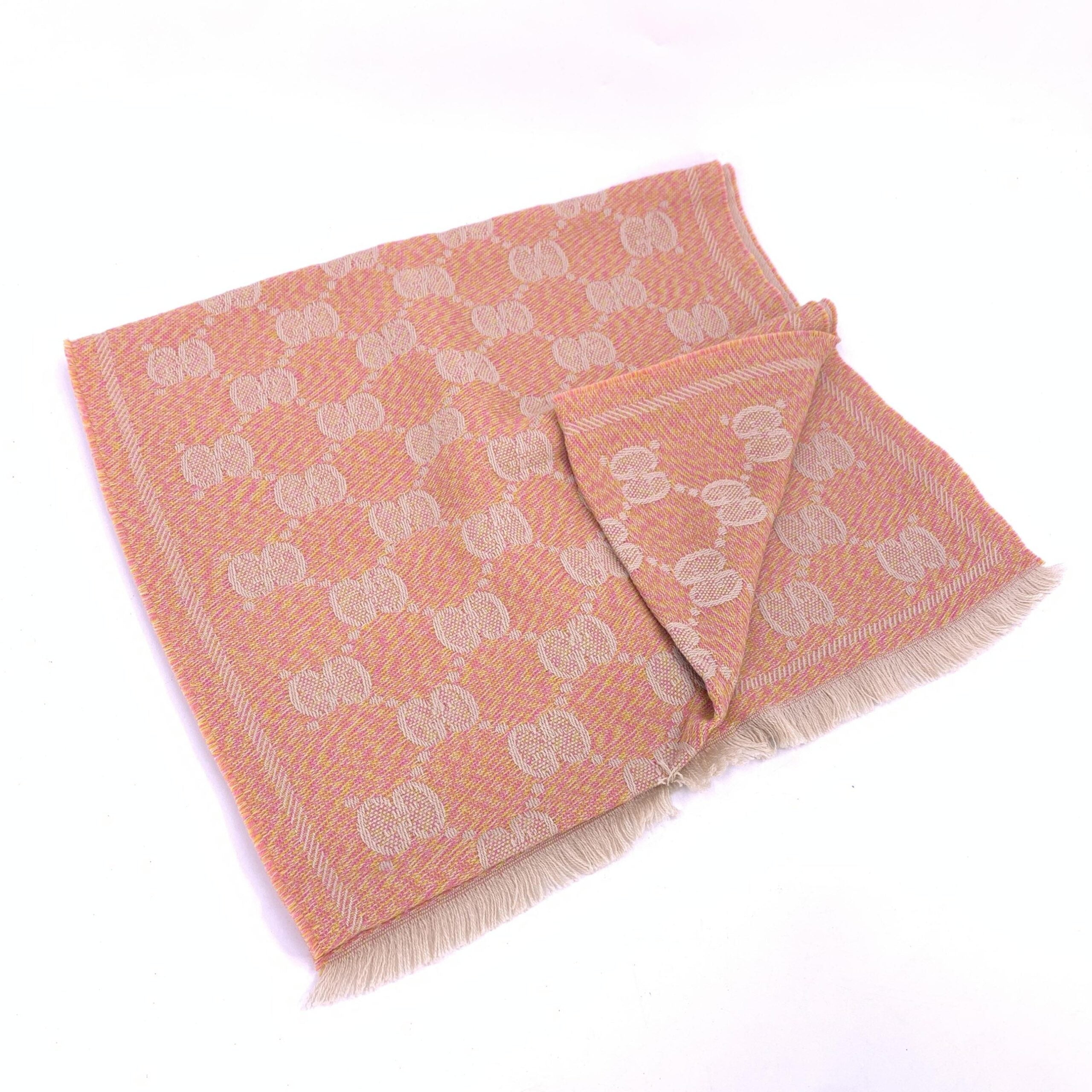 Gucci Wool GG Logo Scarf In Pink