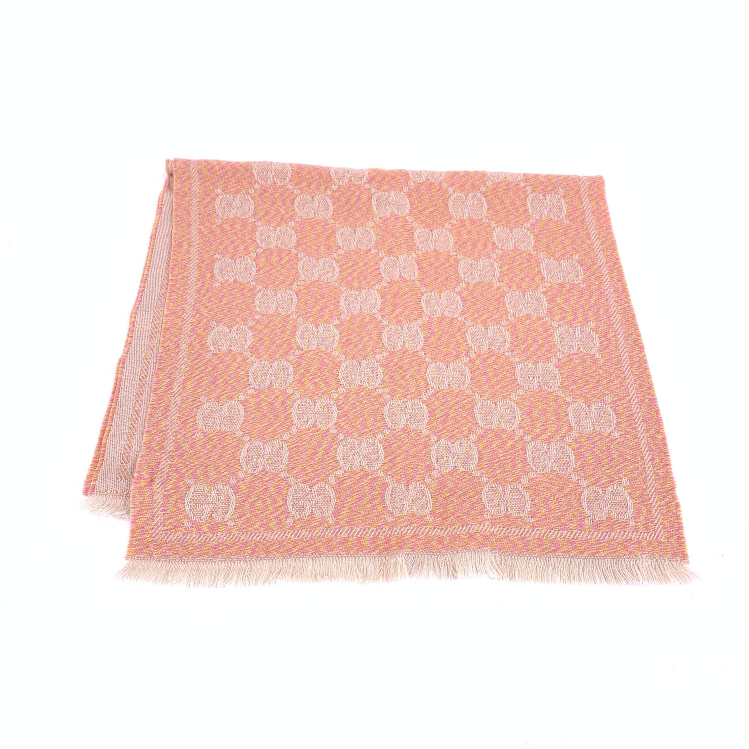 Gucci Wool GG Logo Scarf In Pink