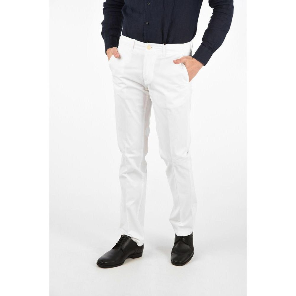 Elevate your style with Corneliani White Cotton Chino Pants, a masterpiece of artisan tailoring that embodies timeless elegance and sophisticated luxury for discerning individuals.