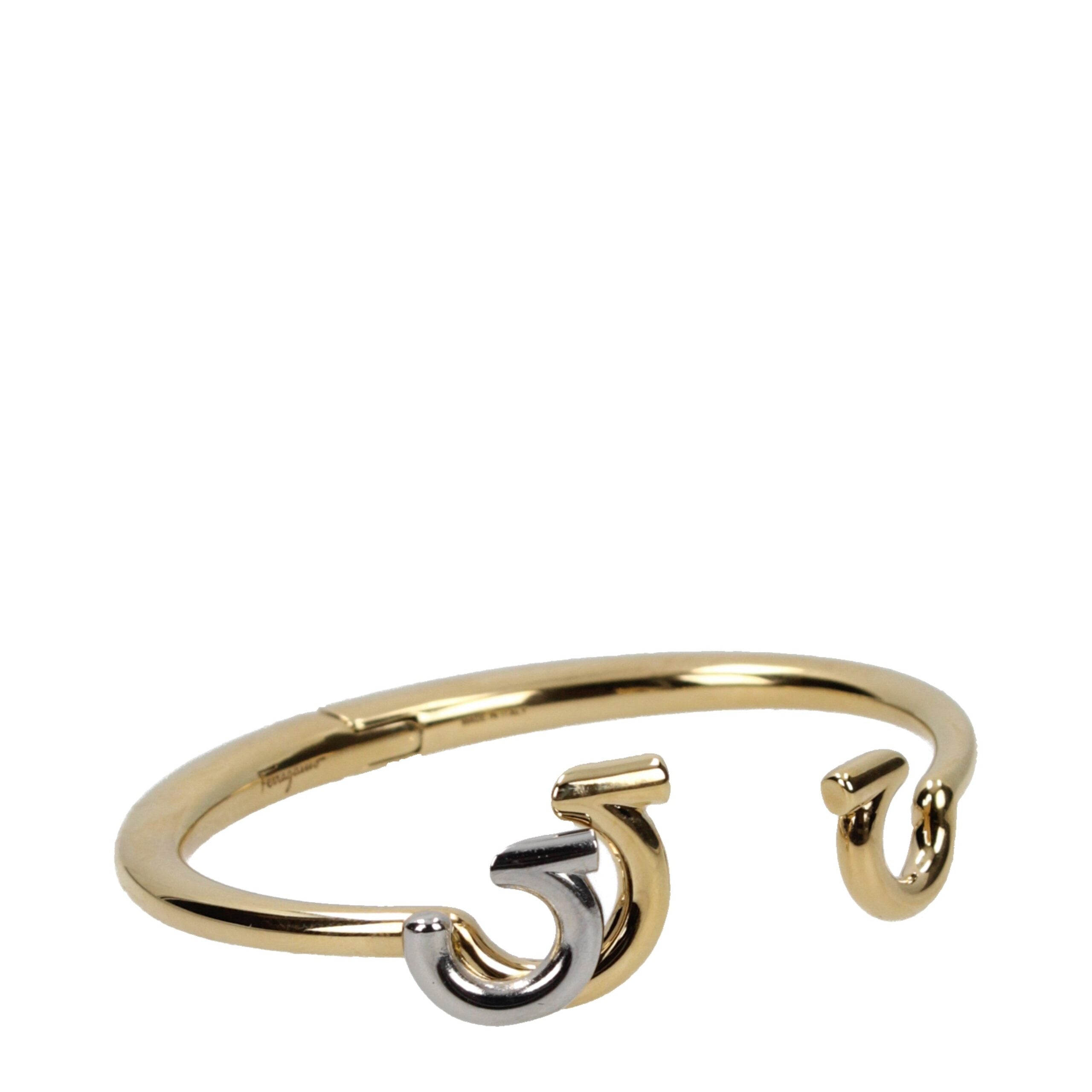 Salvatore Ferragamo gold brass bracelet luxury jewelry