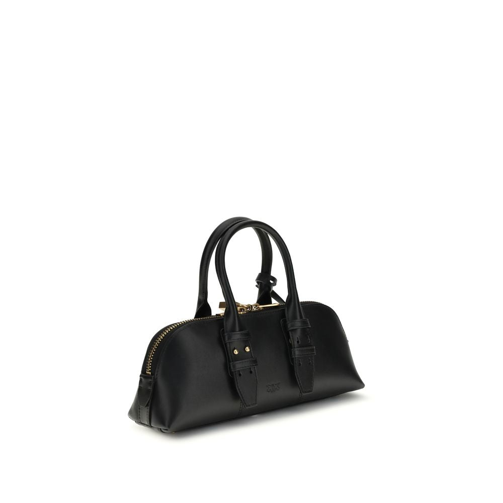 PINKO Black Calf Leather Bos Taurus Handbag