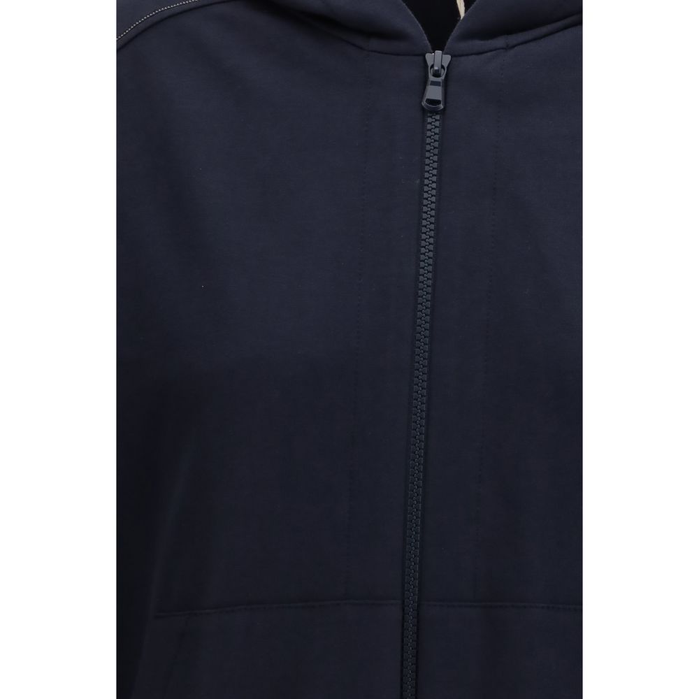 Brunello Cucinelli blue cotton sweatshirt – luxury casualwear