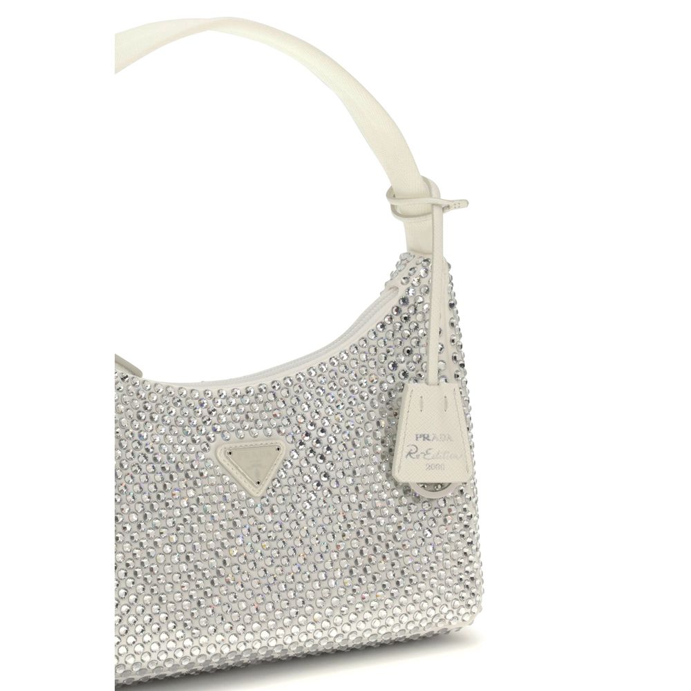 Prada White Viscose Shoulder Bag
