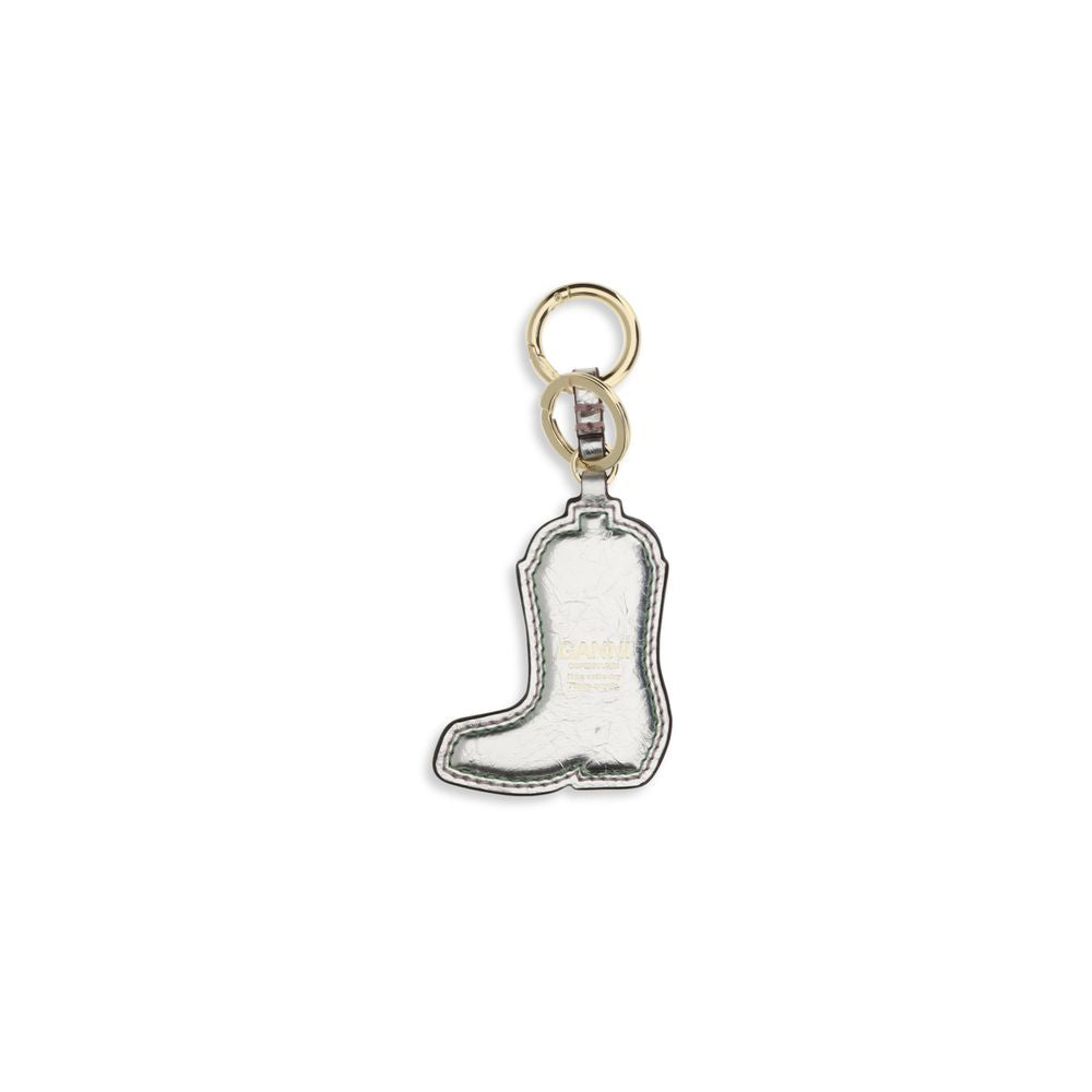Ganni Silver Cowboy Boot Keychain - Luxe Accessory Delight