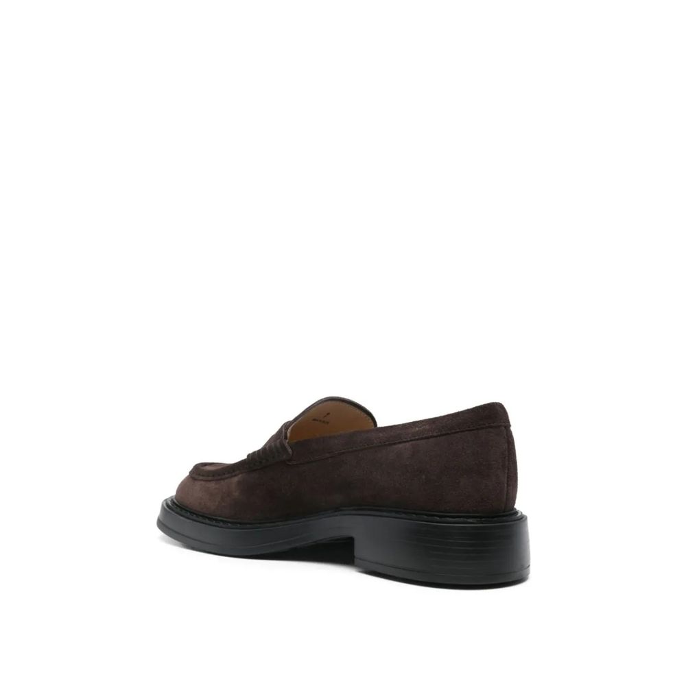 Tod's Brown Calfskin Slip-On Loafers