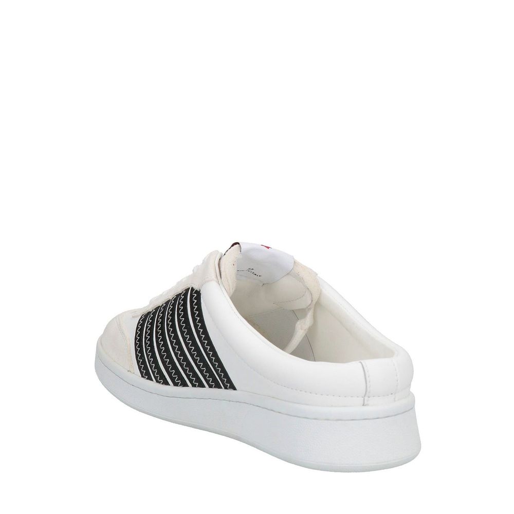 Dsquared² White Calfskin Low Top Sneakers