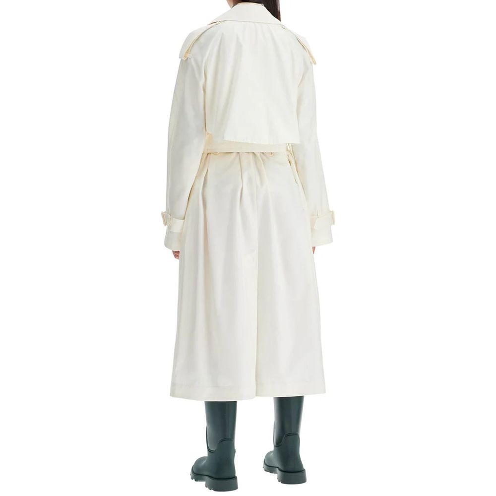 Burberry White Silk Coat