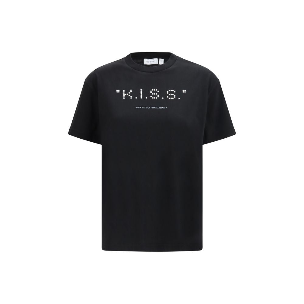 Elevate your wardrobe with Off-White's The Kiss Quote T-shirt, a luxurious cotton piece from SS26 that embodies modern elegance and artistic expression.