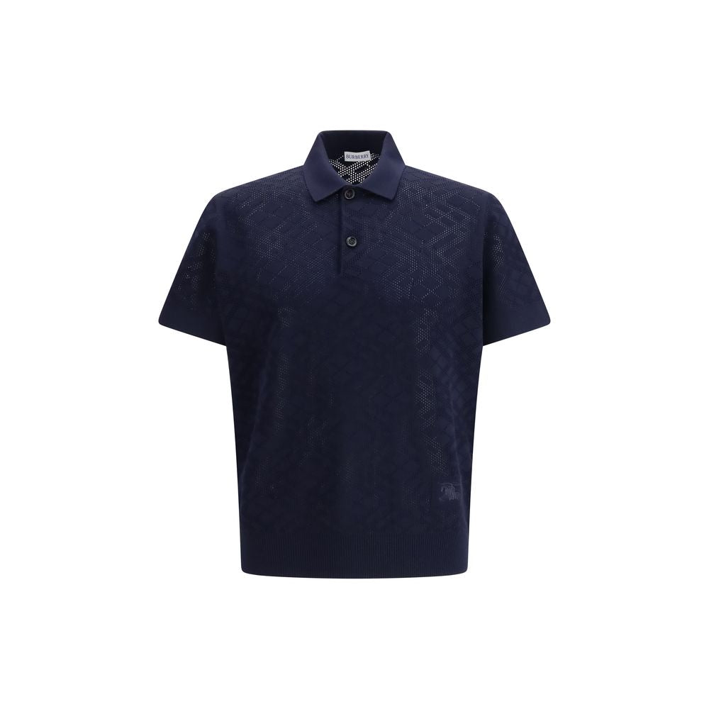 Burberry Blue Wool Polo Shirt - Designer Luxury Couture
