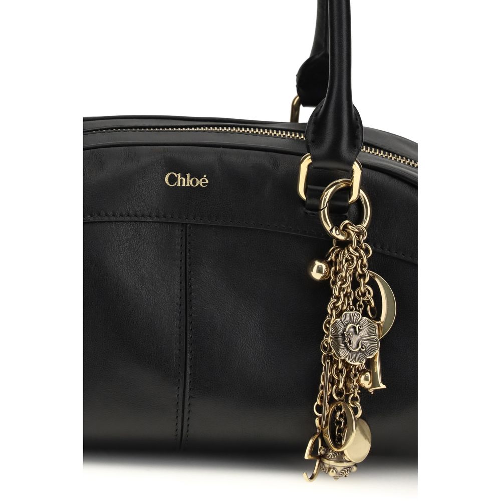 Chloé Black Calf Leather Bos Taurus Shoulder Bag - Artisanal Luxury