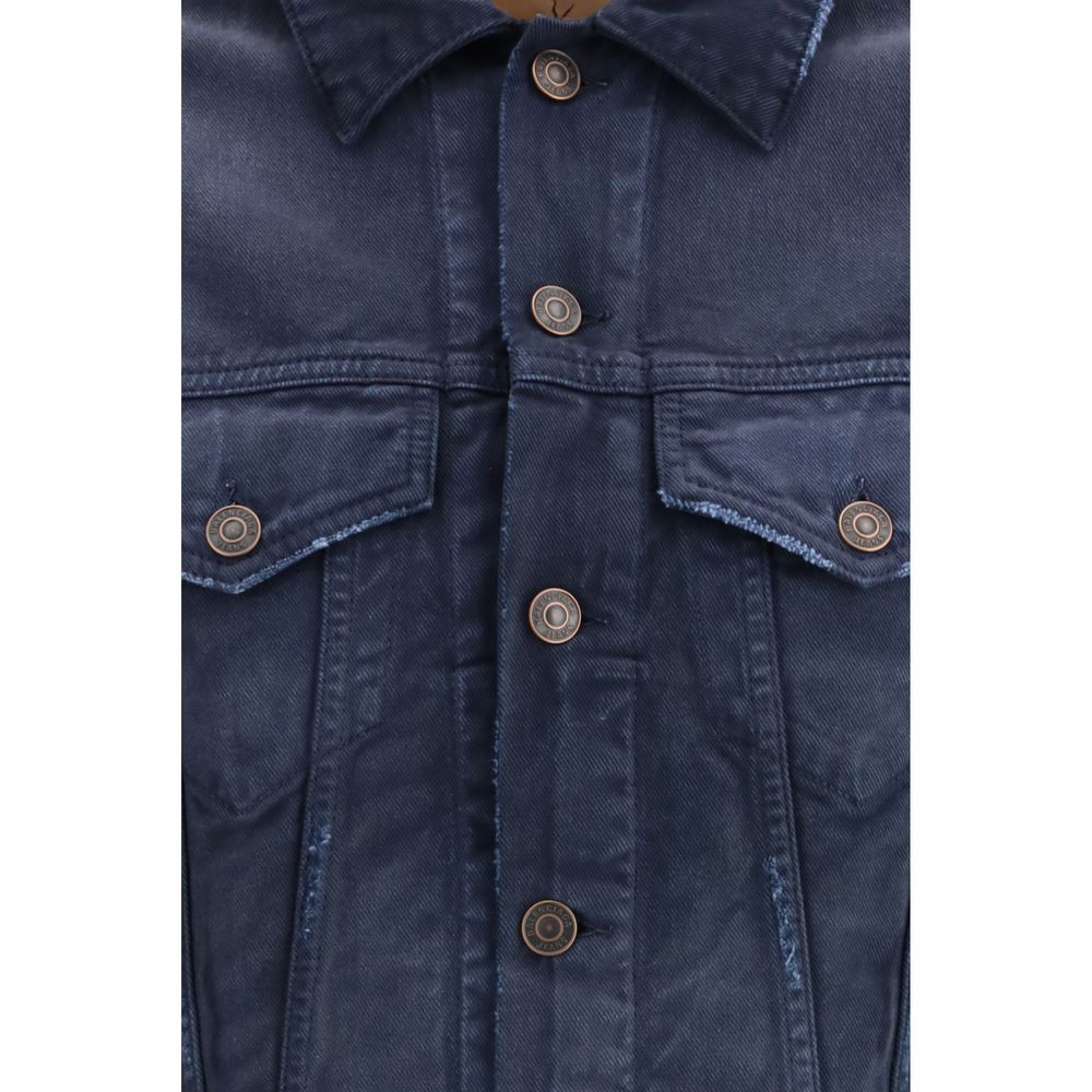 Balenciaga Blue Cotton Denim Jacket – Artisanal Luxury Couture