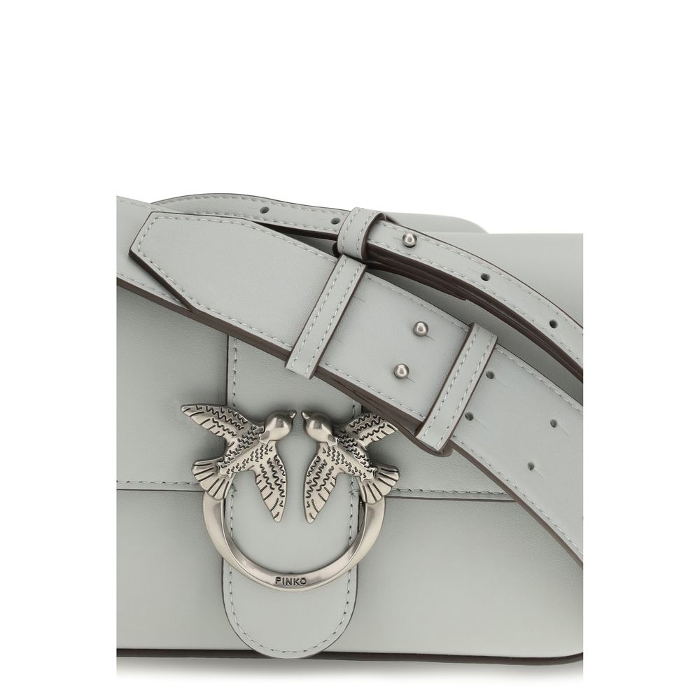 Discover the PINKO Gray Calf Leather Bos Taurus Shoulder Bag, a timeless blend of artisanal craftsmanship and luxurious design, perfect for the discerning individual.