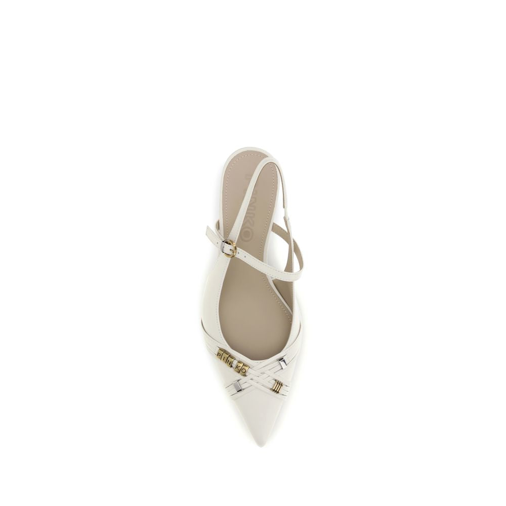 Discover the PINKO White Calf Leather Bos Taurus Mid Heel Pumps, a timeless blend of elegance and craftsmanship, perfect for those who embody sophistication and allure.