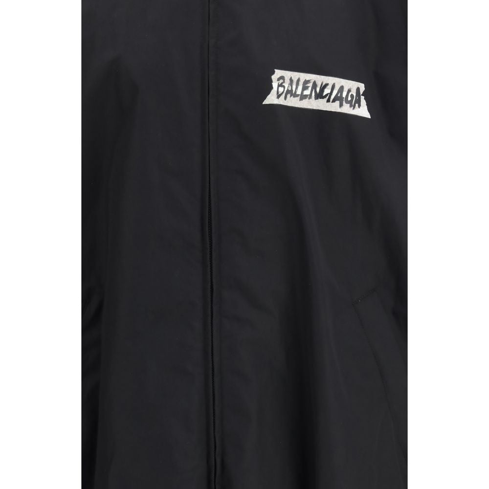 Balenciaga Black Cotton Shell Jacket – Designer Luxury Couture