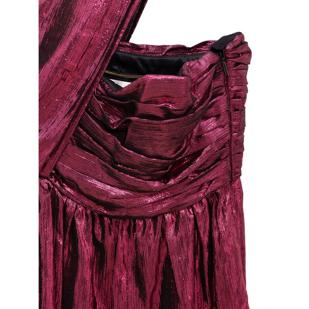 Elevate your evening with the Saint Laurent Fuchsia Viscose Short Dress, a luxurious blend of metallic lamé and silk, embodying modern elegance for unforgettable moments.