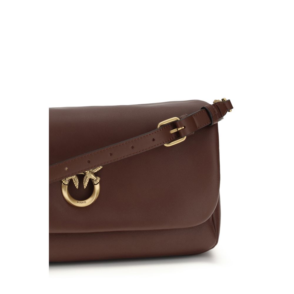 Discover the PINKO Brown Calf Leather Bos Taurus Shoulder Bag, a testament to Italian craftsmanship and timeless elegance, perfect for the discerning individual.