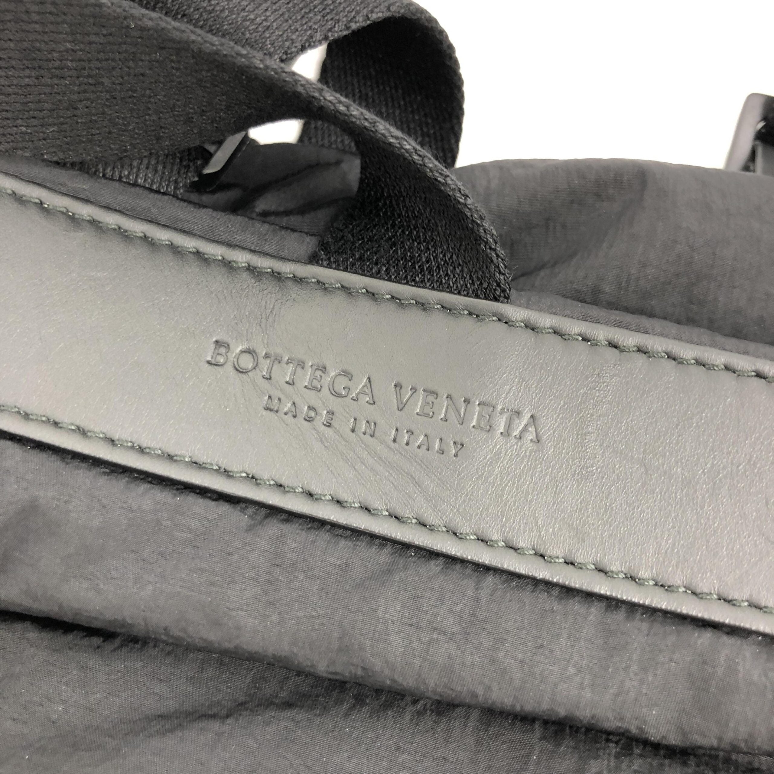 Bottega Veneta Black and Blue Nylon Convertible Tote - Artisanal Luxury