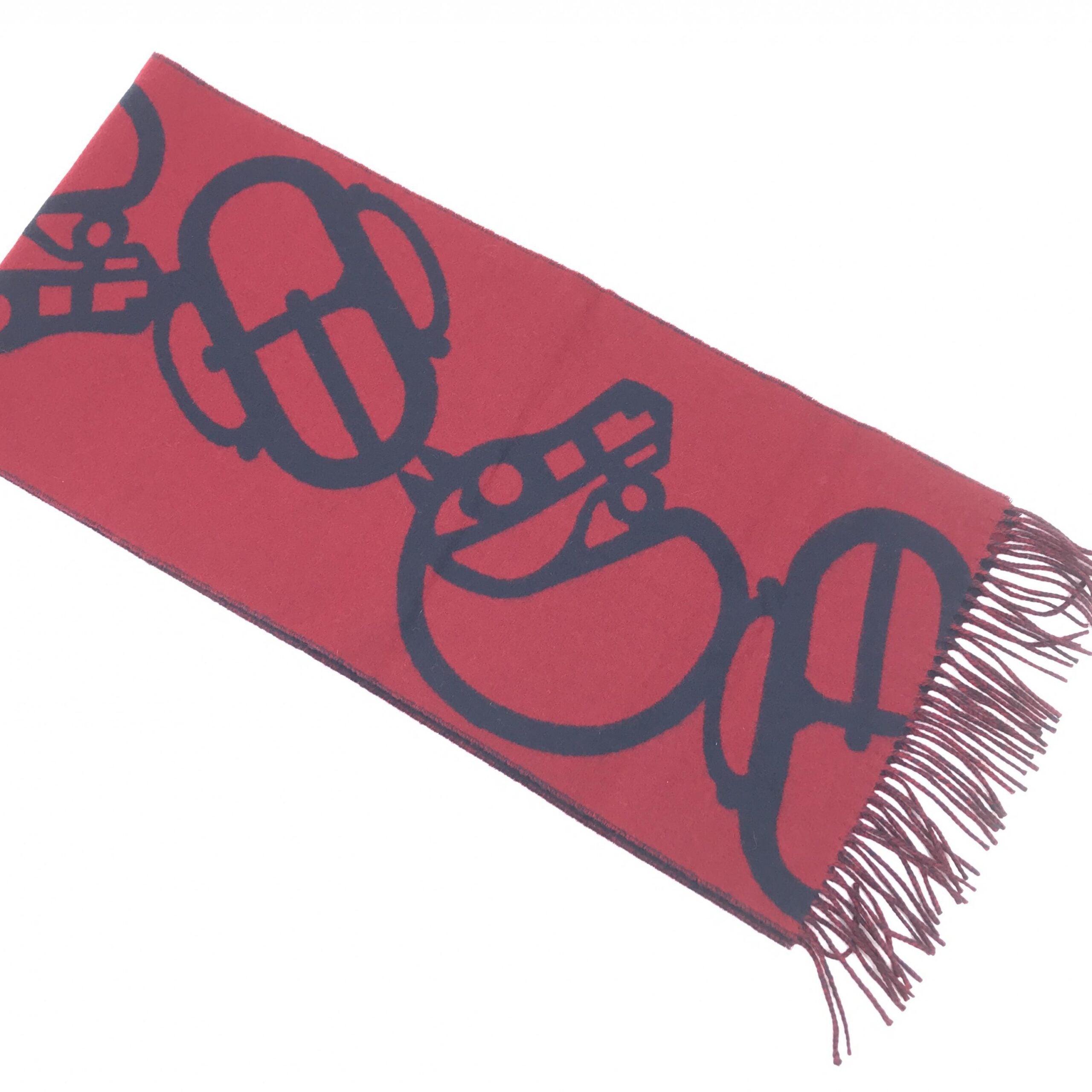 Hermès Cashmere Muffler In Burgundy Color