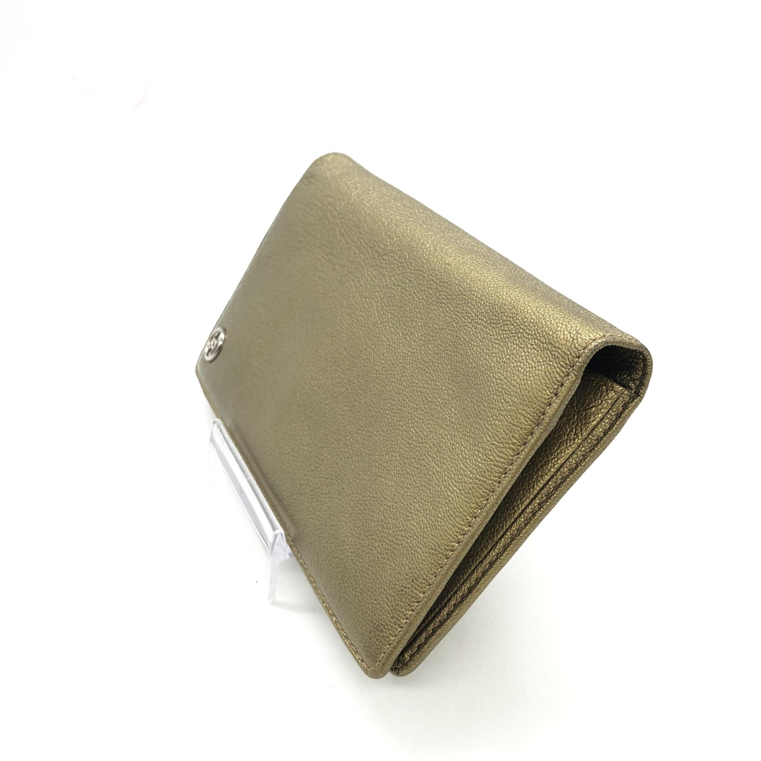 Chanel Gold Tone Caviar Leather Bifold Wallet - Artisanal Luxury