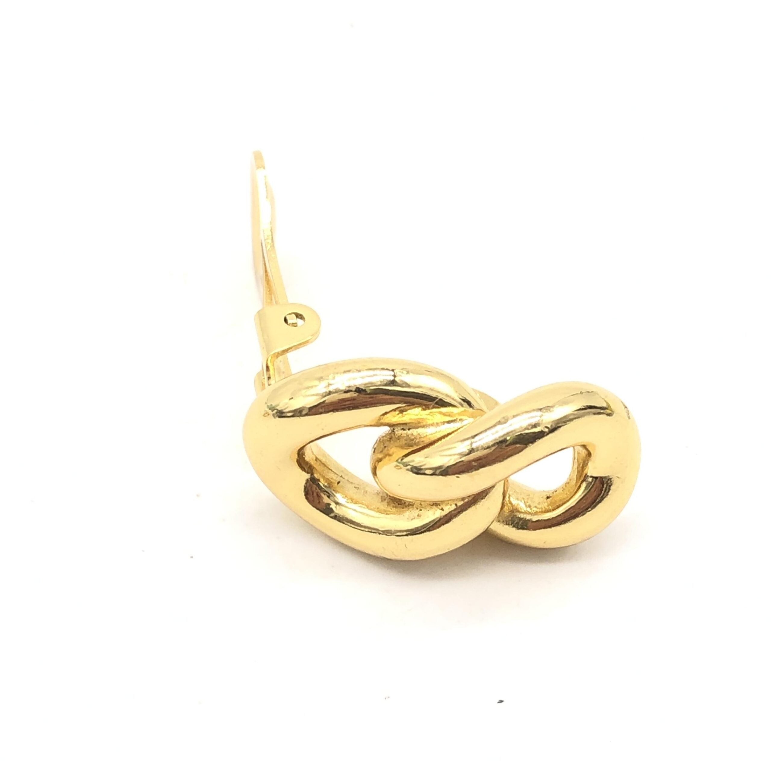 Christian Dior Gold Tone Twisted Chain Clip-On Earrings
