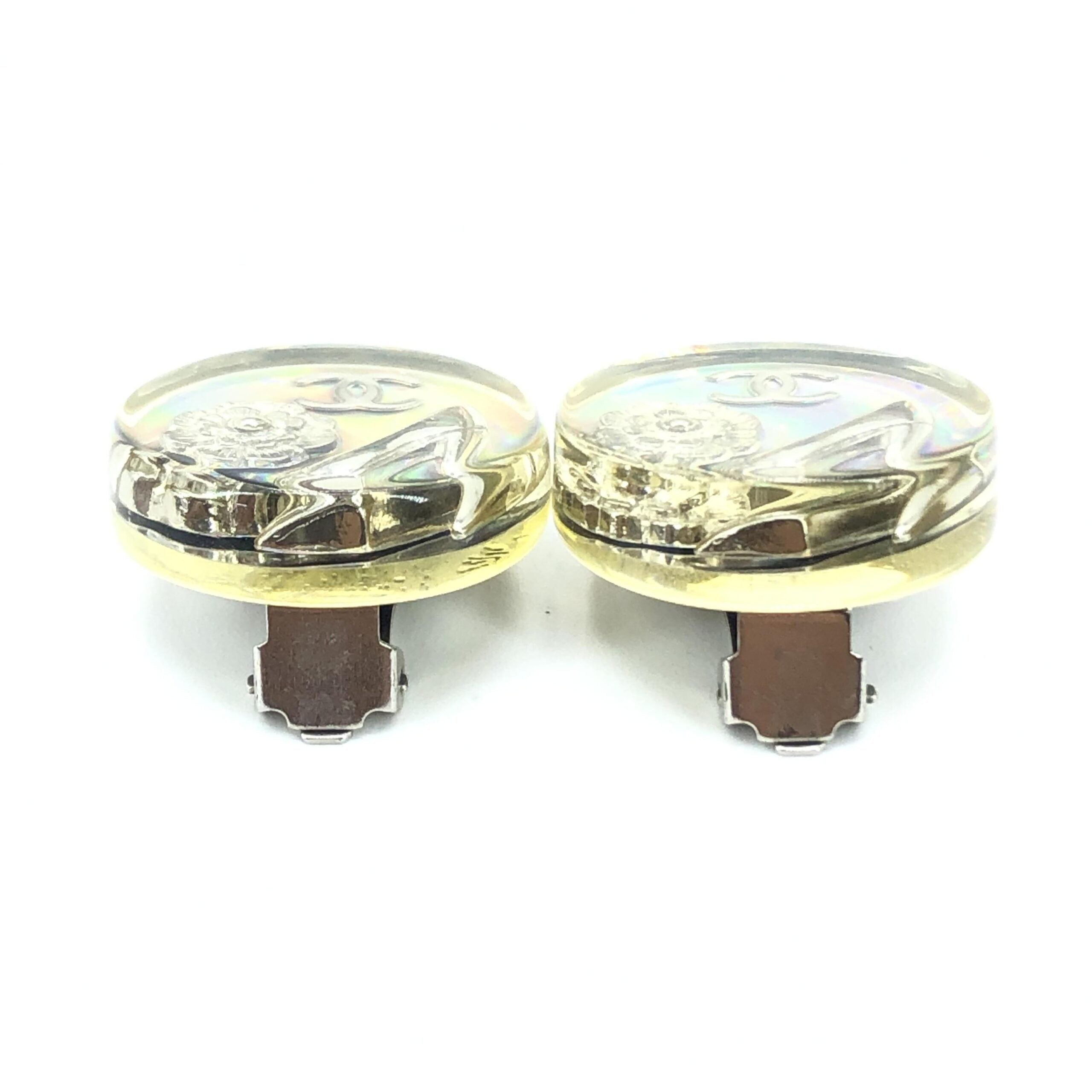 Chanel Vintage Holographic Logo Clip-On Earrings – Artisanal Luxury