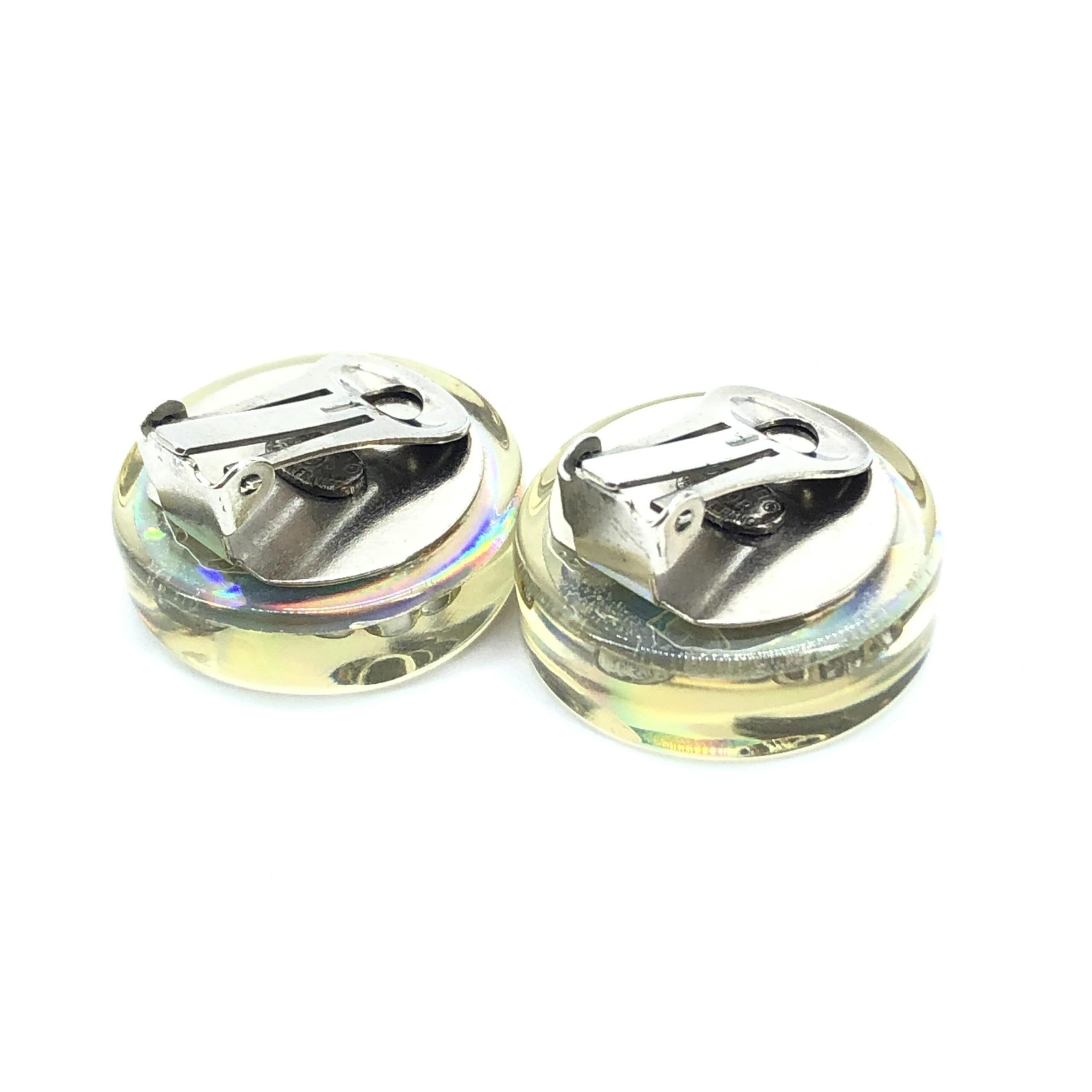 Chanel Vintage Holographic Logo Clip-On Earrings – Artisanal Luxury