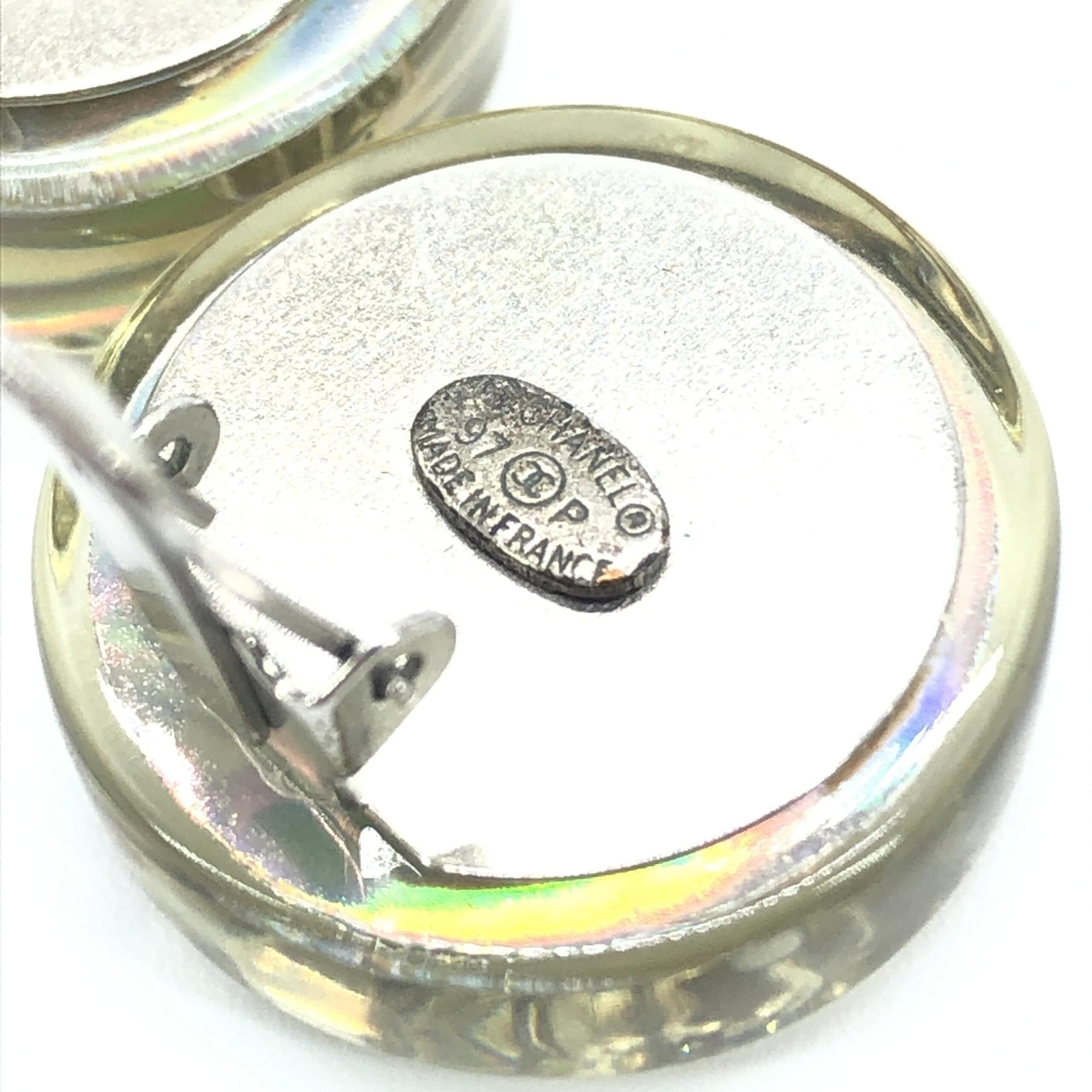 Chanel Vintage Holographic Logo Clip-On Earrings – Artisanal Luxury