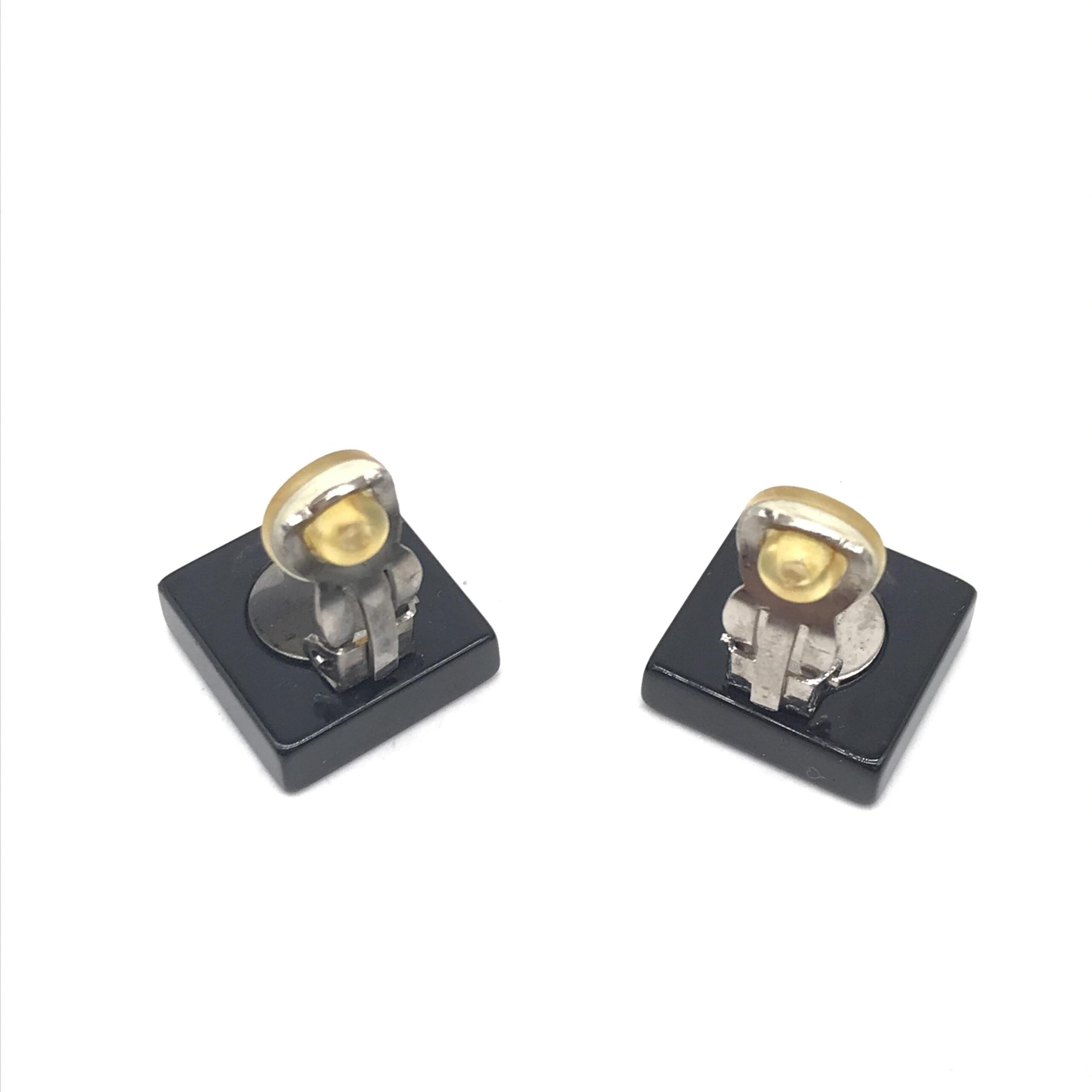 Chanel Coco Mark Square Clip-On Earrings - Timeless Couture Elegance