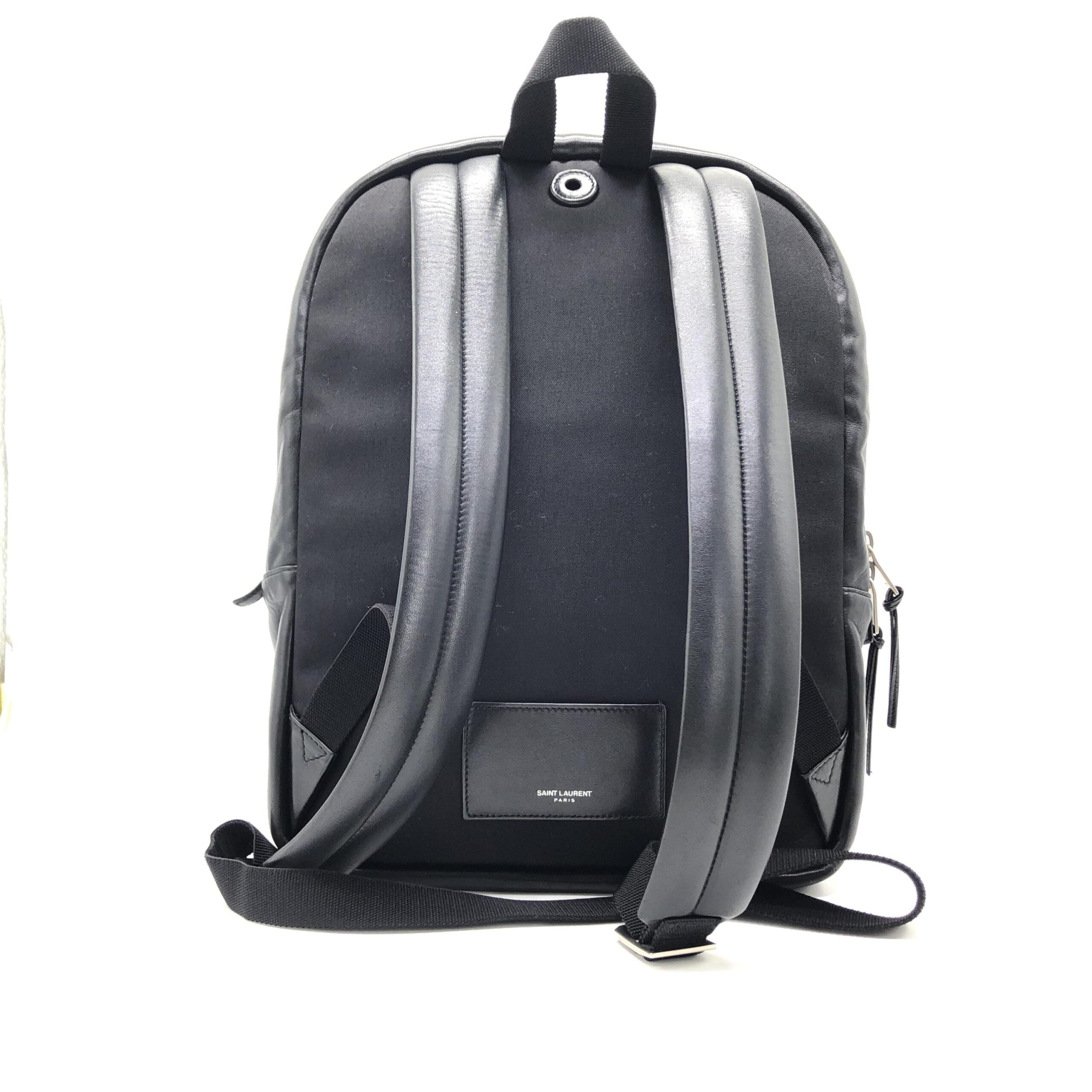 Saint Laurent Black Leather City Backpack With Zipper