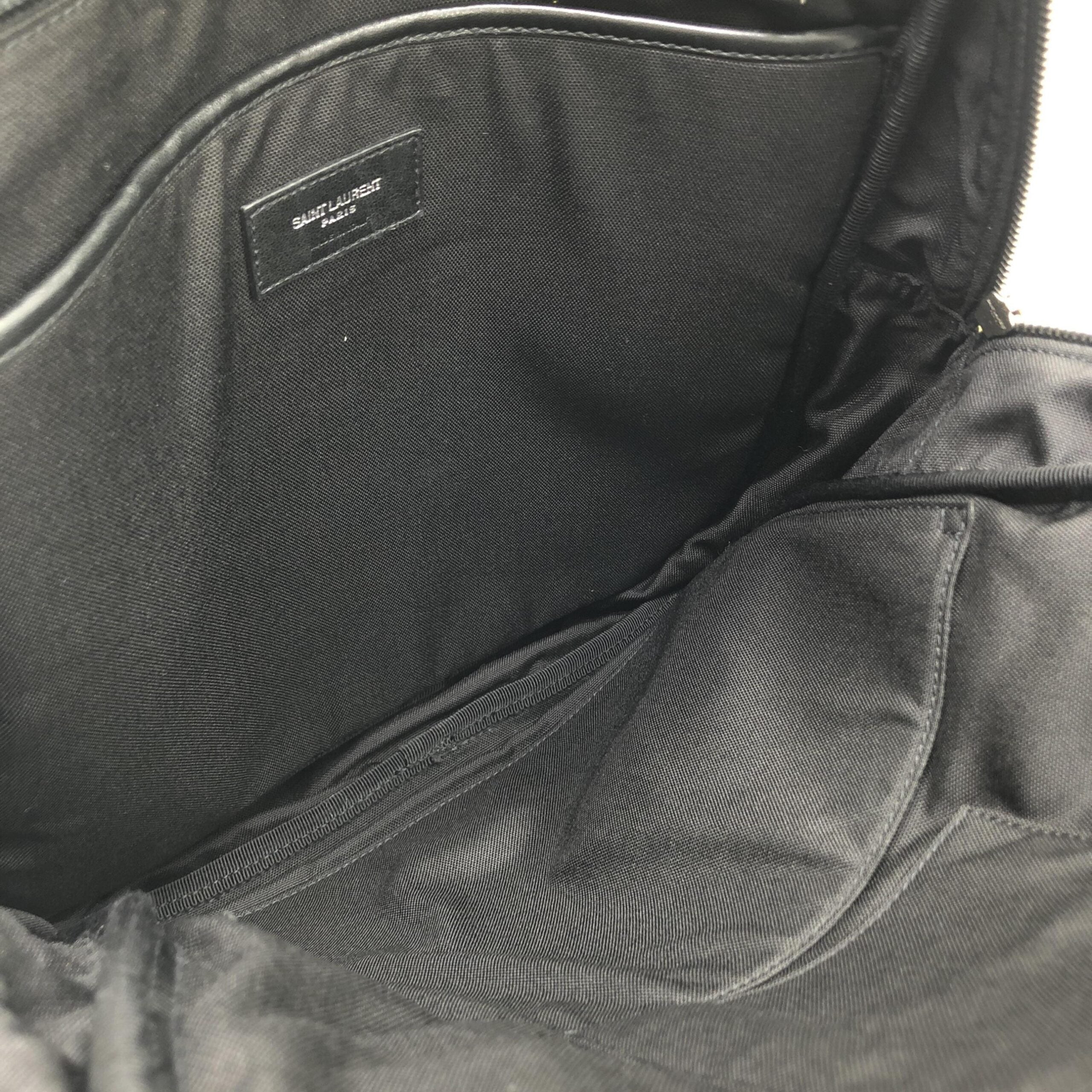 Saint Laurent Black Leather City Backpack With Zipper