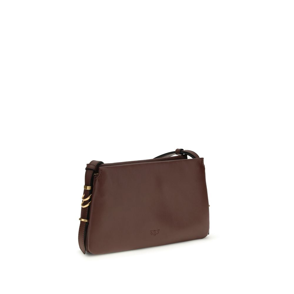 Indulge in the exquisite PINKO Brown Calf Leather Bos Taurus Shoulder Bag, where artisanal luxury meets timeless elegance, perfect for the discerning individual.